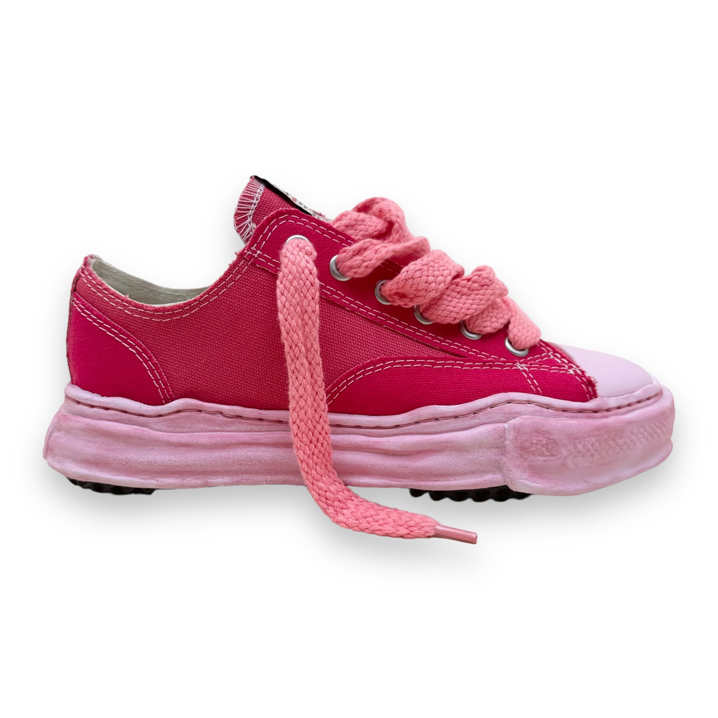 MAISON MIHARA YASUHIRO PETERSON LOW SPRAY-DYED ORIGINAL SOLE SNEAKER PINK UK7