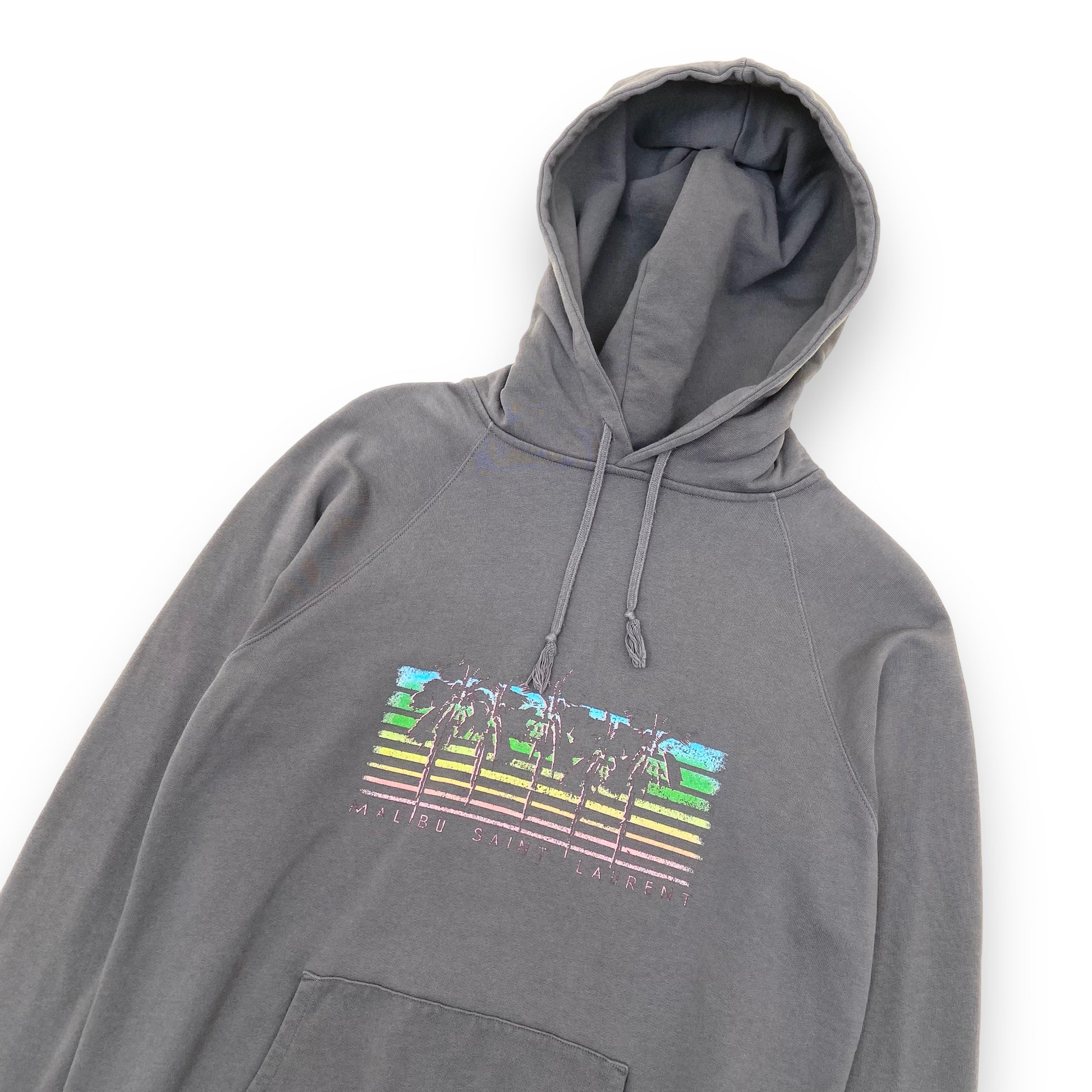 SAINT LAURENT MALIBU HOODIE GREY XS – Wylist