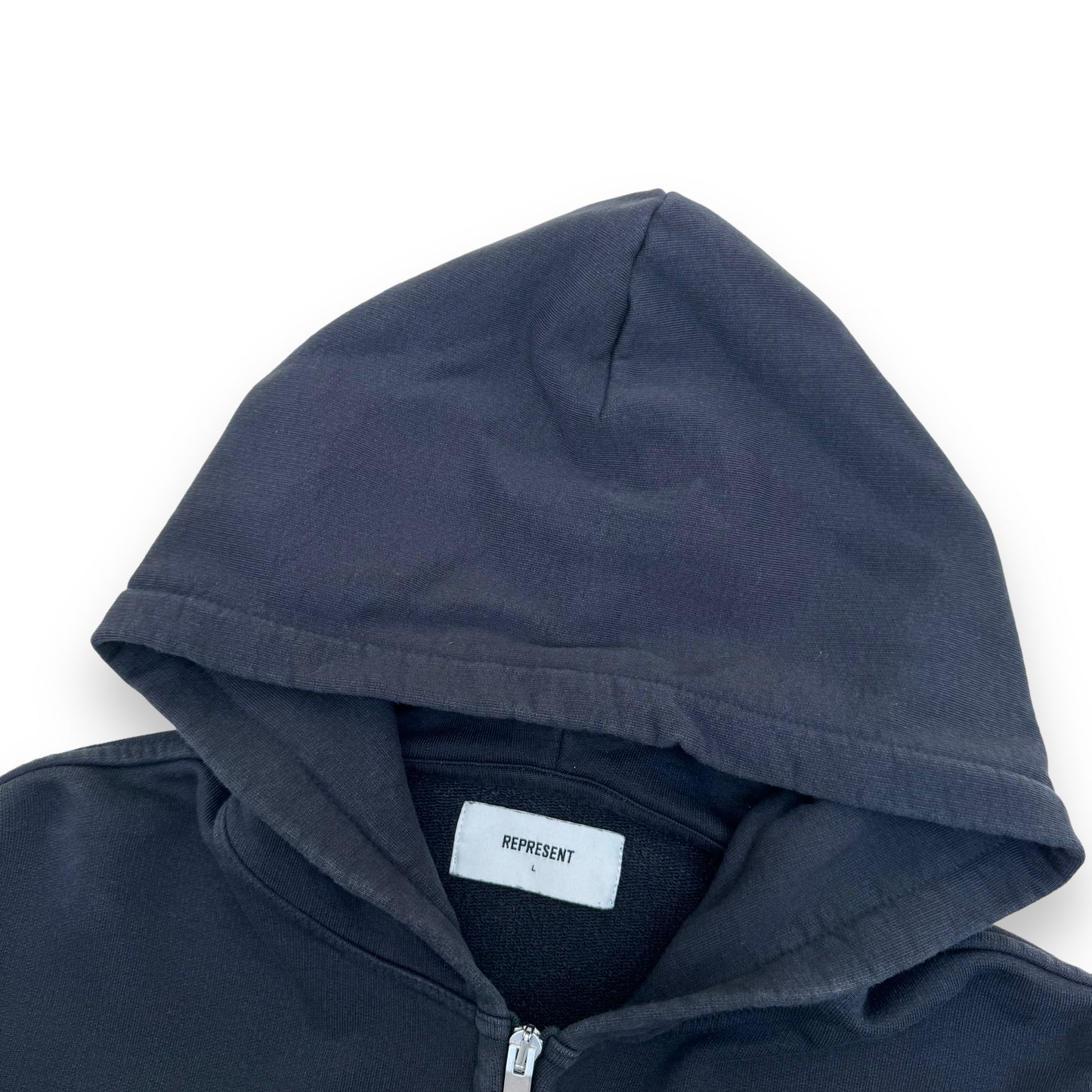 REPRESENT ZIP-UP BLANKS HOODIE NAVY L