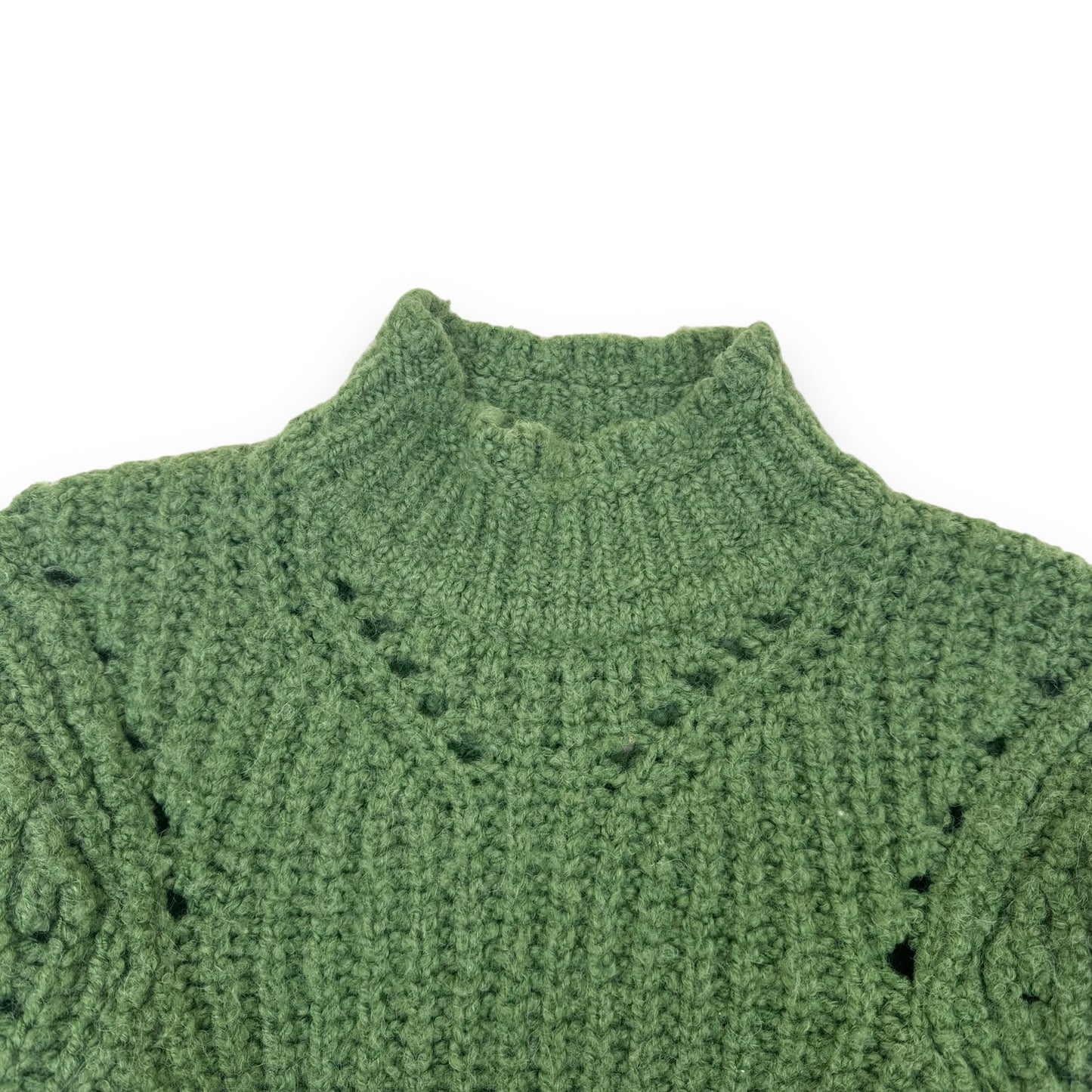 ISABEL MARANT CROPPED WOOL SWEATER GREEN XS