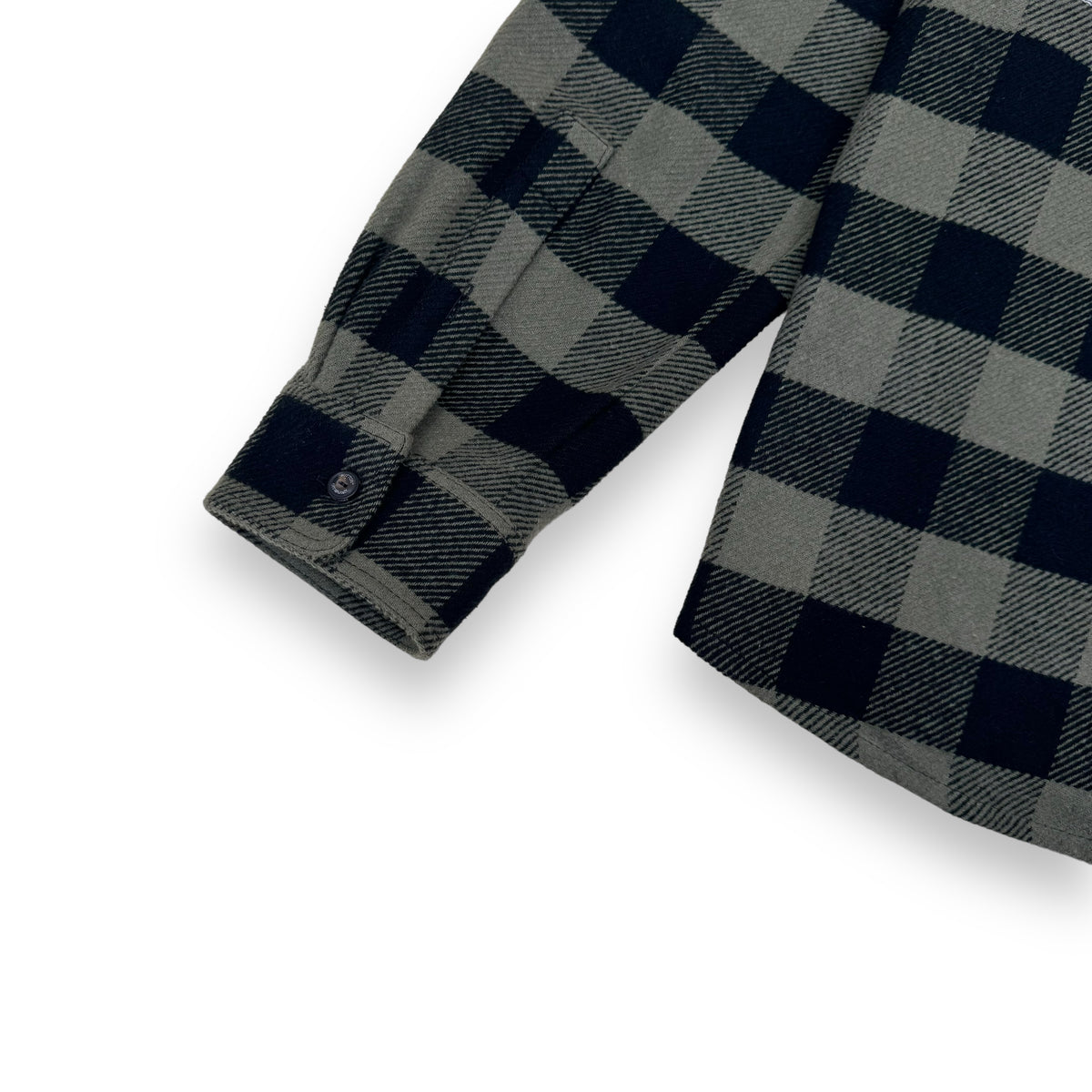 OFF-WHITE CHECKED LOGO EMBROIDERED FLANNEL SHIRT GREEN / BLACK L