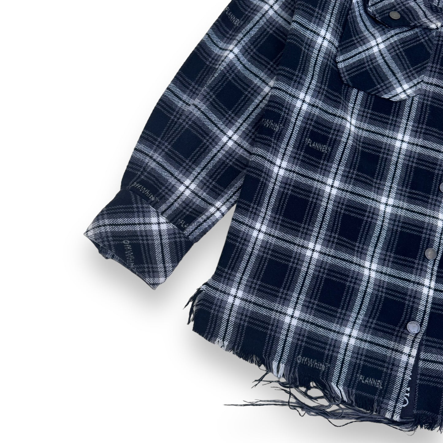 OFF-WHITE LOGO EMBROIDERED CHECKED COTTON-FLANNEL SHIRT S