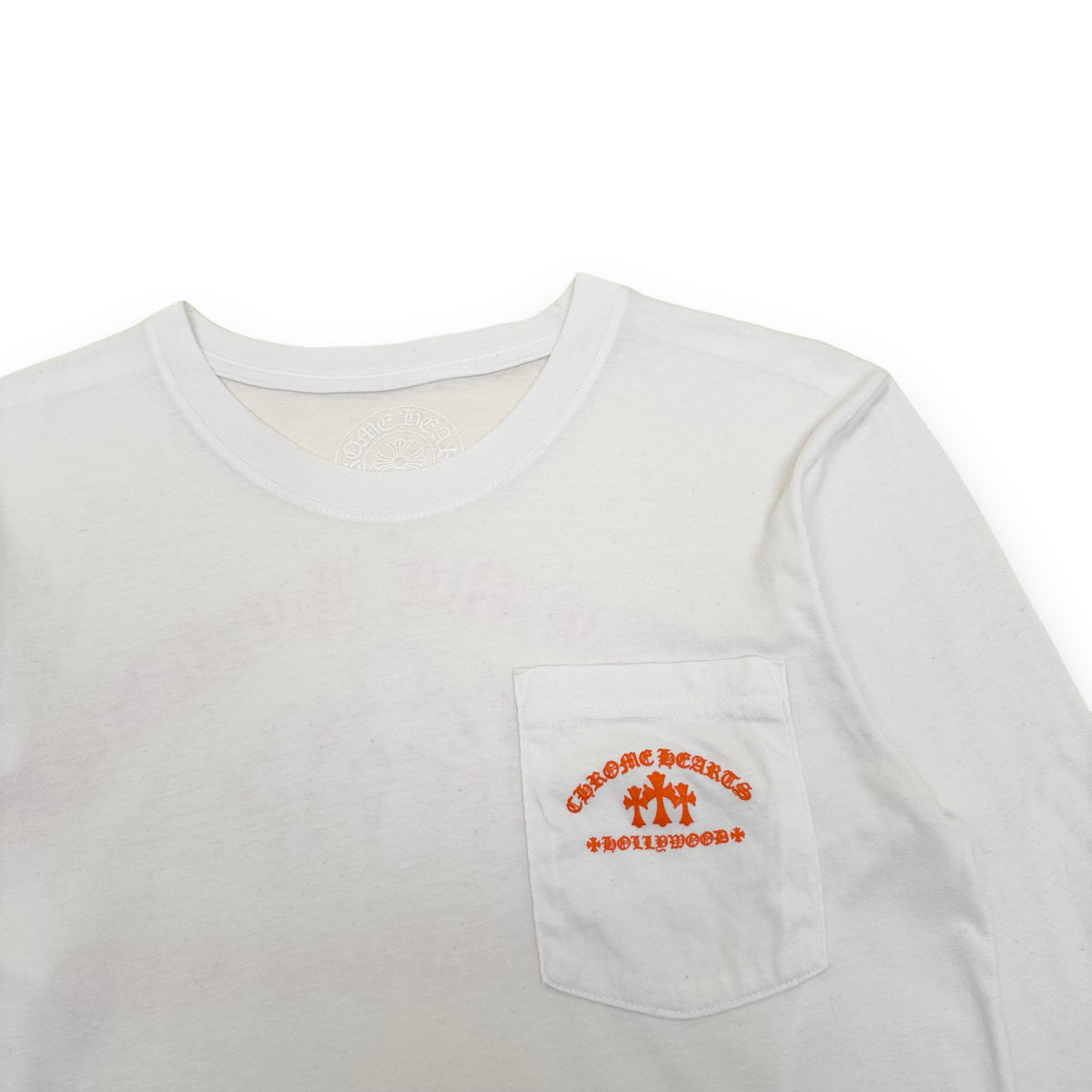 CHROME HEARTS KING TACO LONG SLEEVE T-SHIRT WHITE / ORANGE S