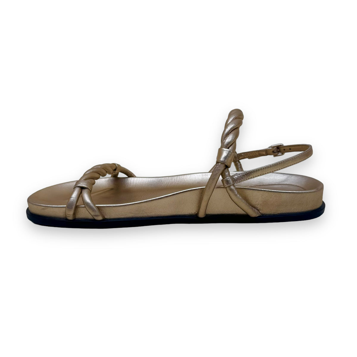 JIMMY CHOO DIOSA LEATHER SANDALS GOLD UK9