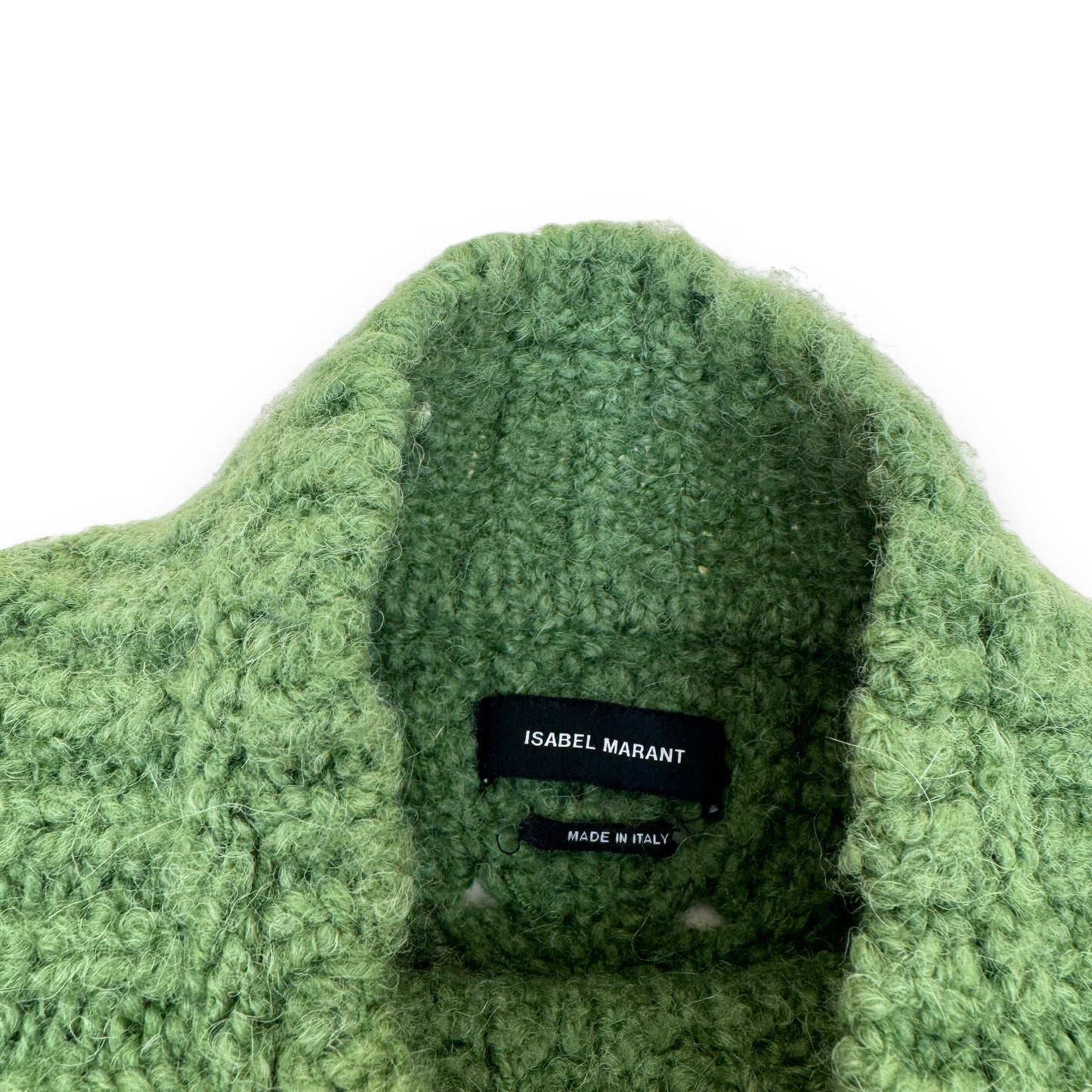 ISABEL MARANT CROPPED WOOL SWEATER GREEN XS