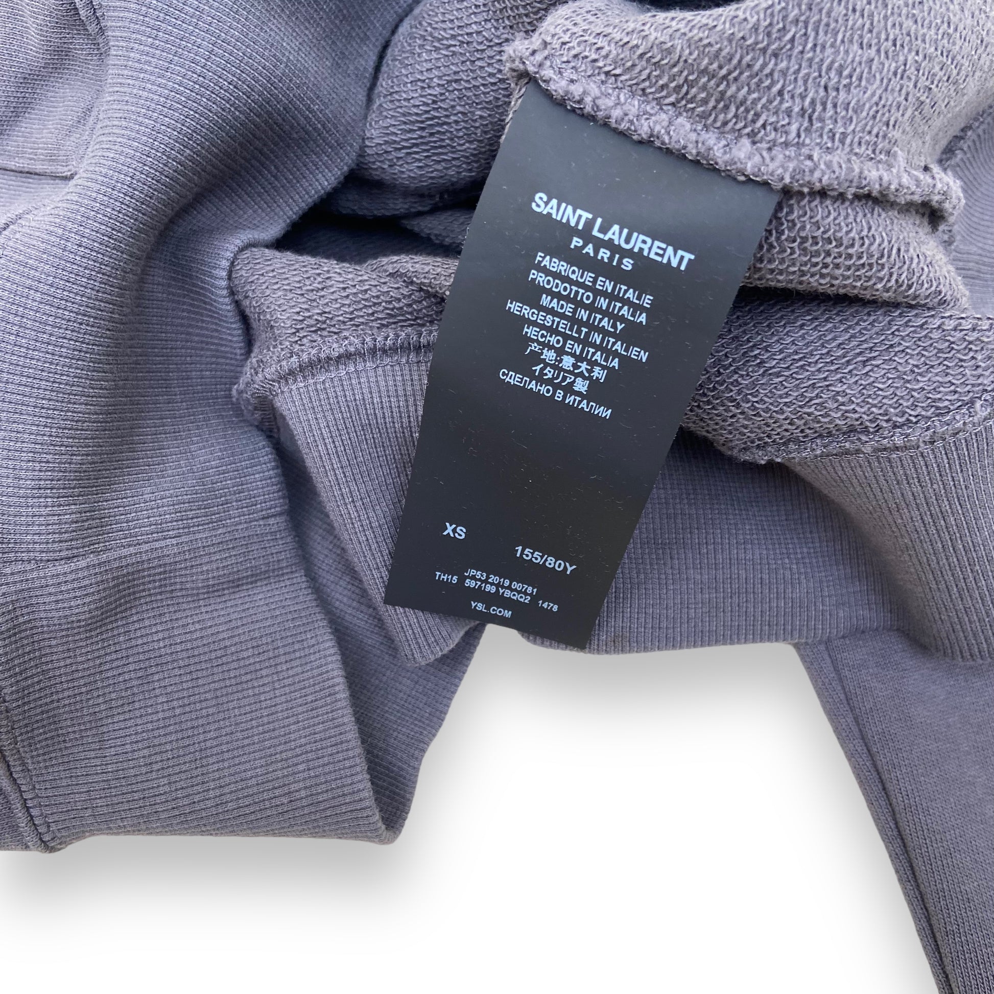 SAINT LAURENT MALIBU HOODIE GREY XS – Wylist