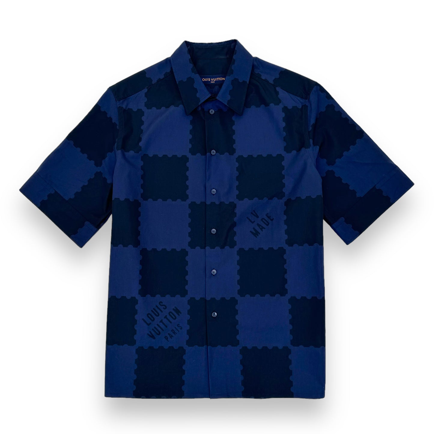 LOUIS VUITTON X NIGO DAMIER DARK OCEAN SHIRT M