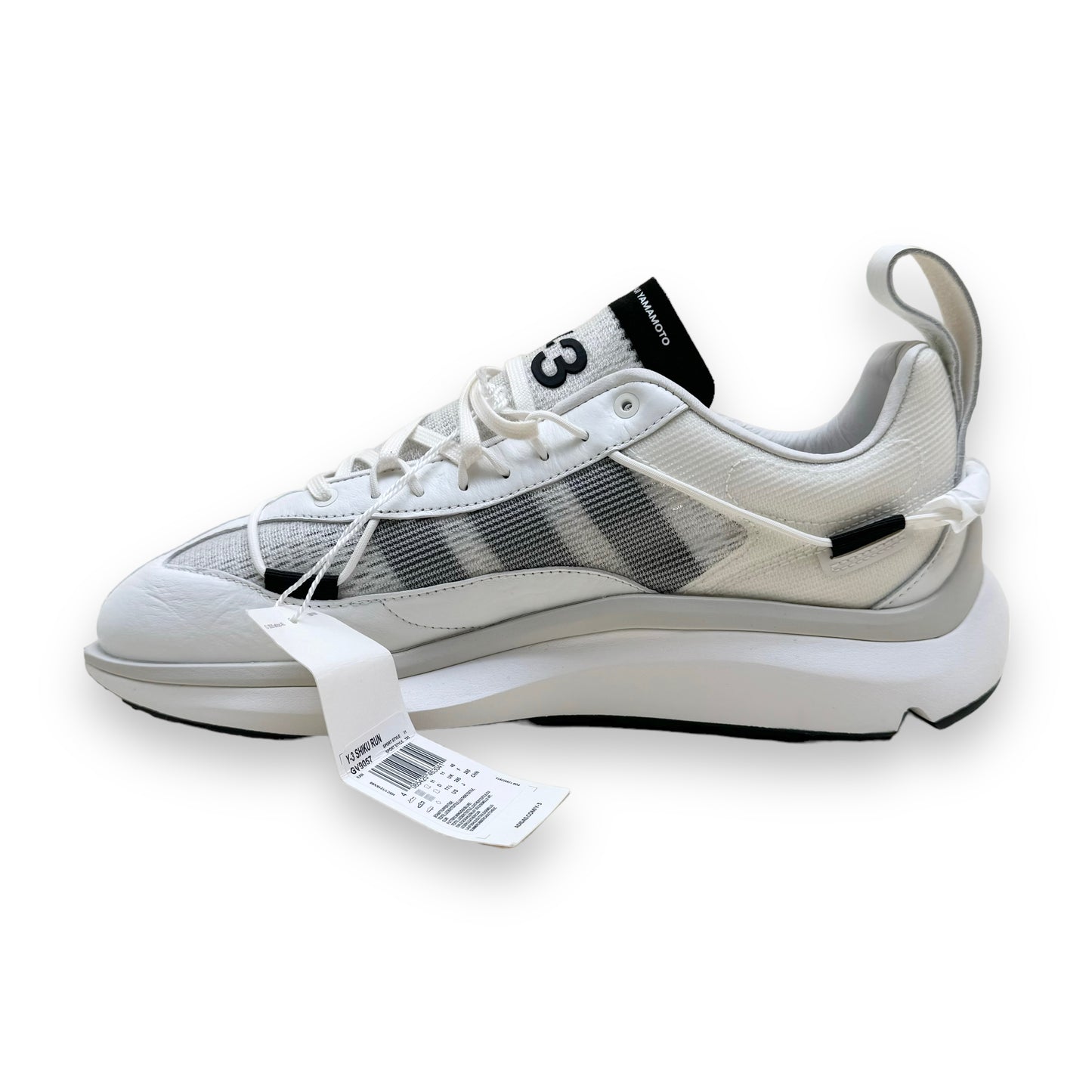 ADIDAS Y-3 SHIKU RUN SNEAKERS WHITE UK11