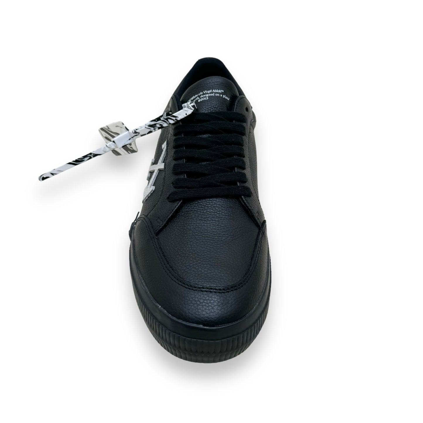 OFF-WHITE LEATHER ARROW VULCANIZED SNEAKERS BLACK UK12