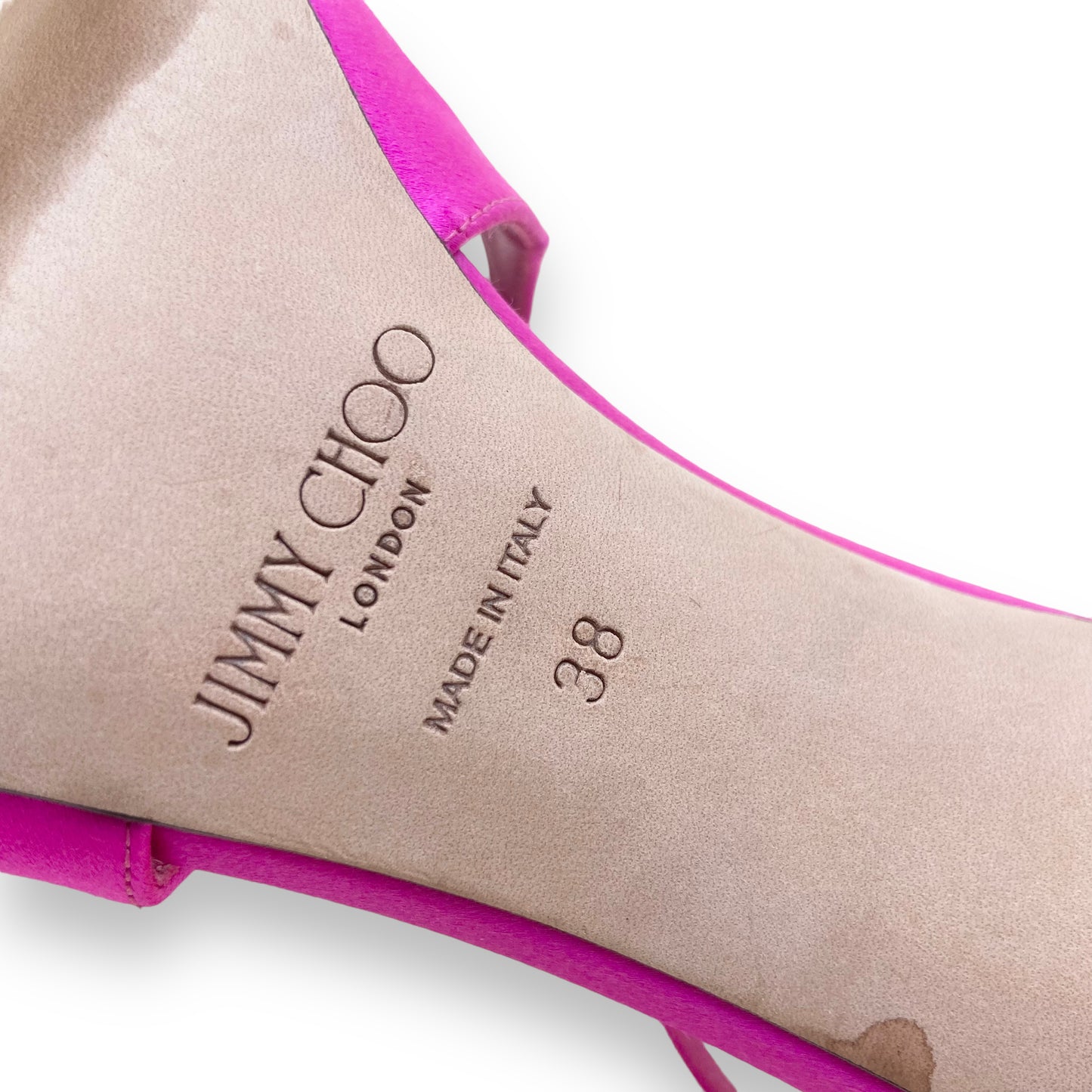 JIMMY CHOO AZIA 95 SATIN HEELS FUCHSIA UK5