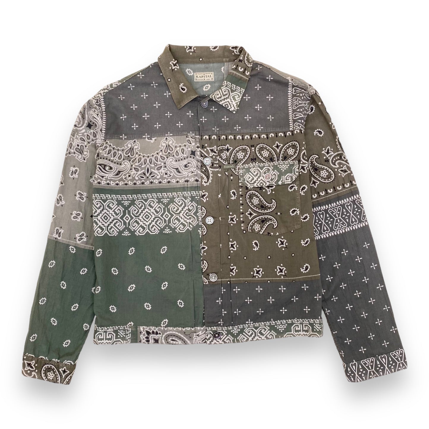 KAPITAL PATCHWORK BANDANA SHIRT GREEN L