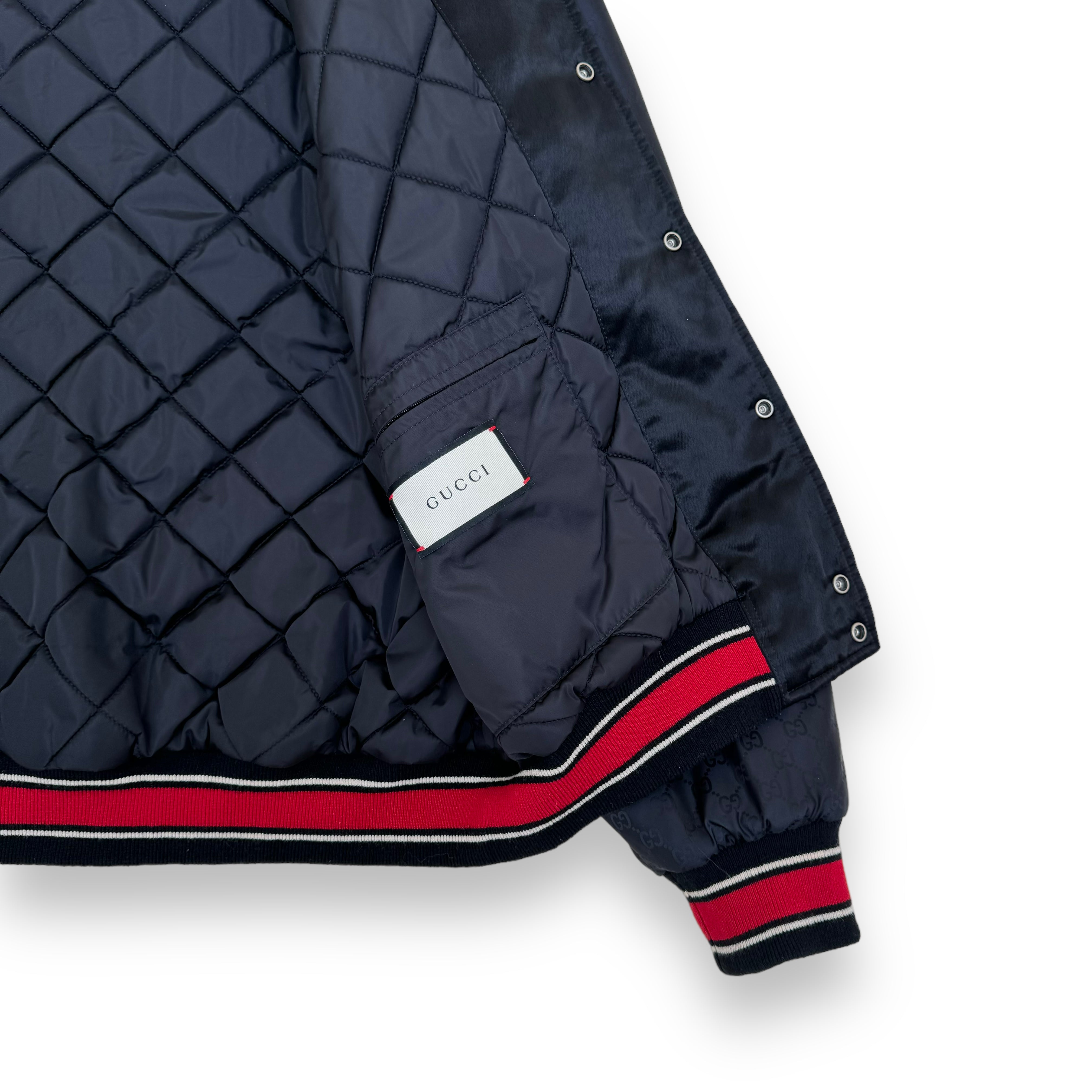 GUCCI BAND HOODED BOMBER JACKET BLACK S