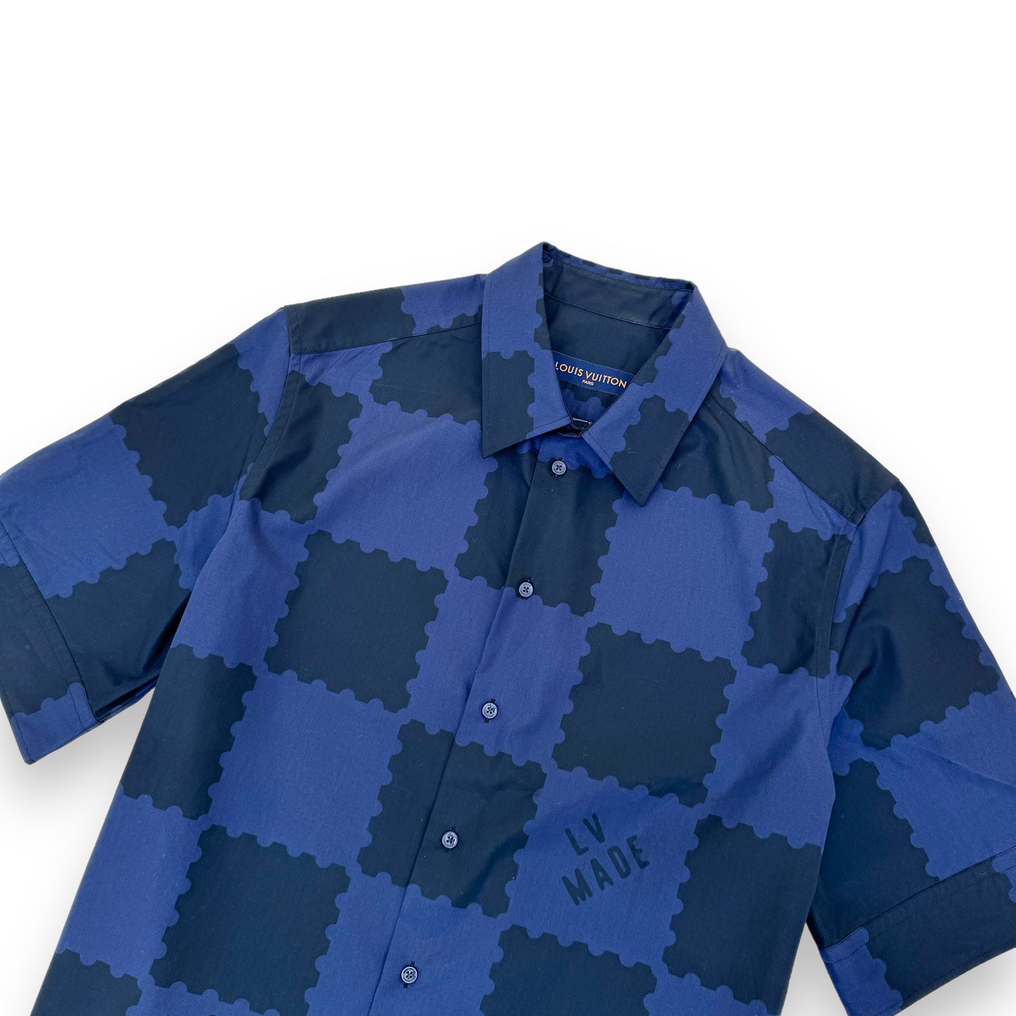 LOUIS VUITTON X NIGO DAMIER DARK OCEAN SHIRT M