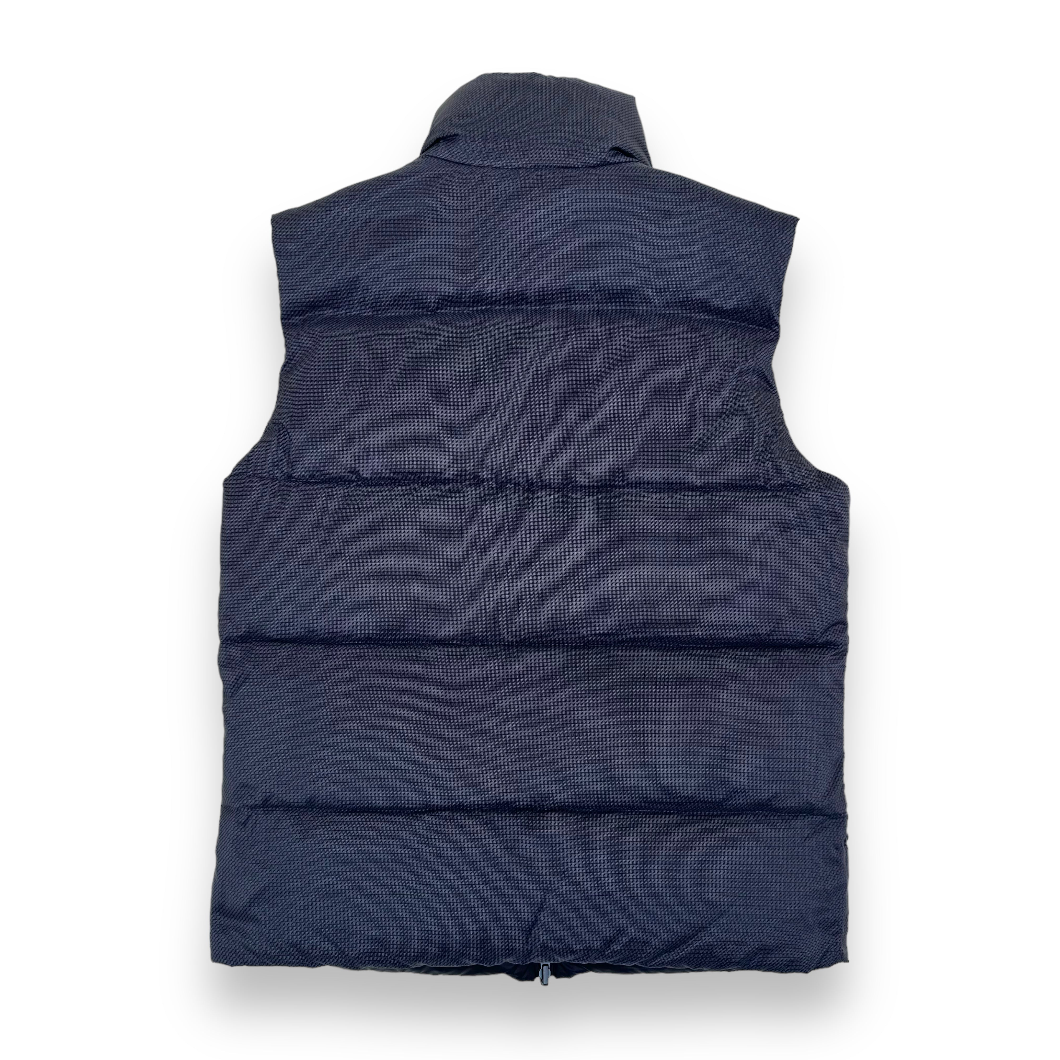 FENDI FF MONOGRAM DOWN PLAQUE REVERSIBLE GILET PUFFER JACKET BLACK S