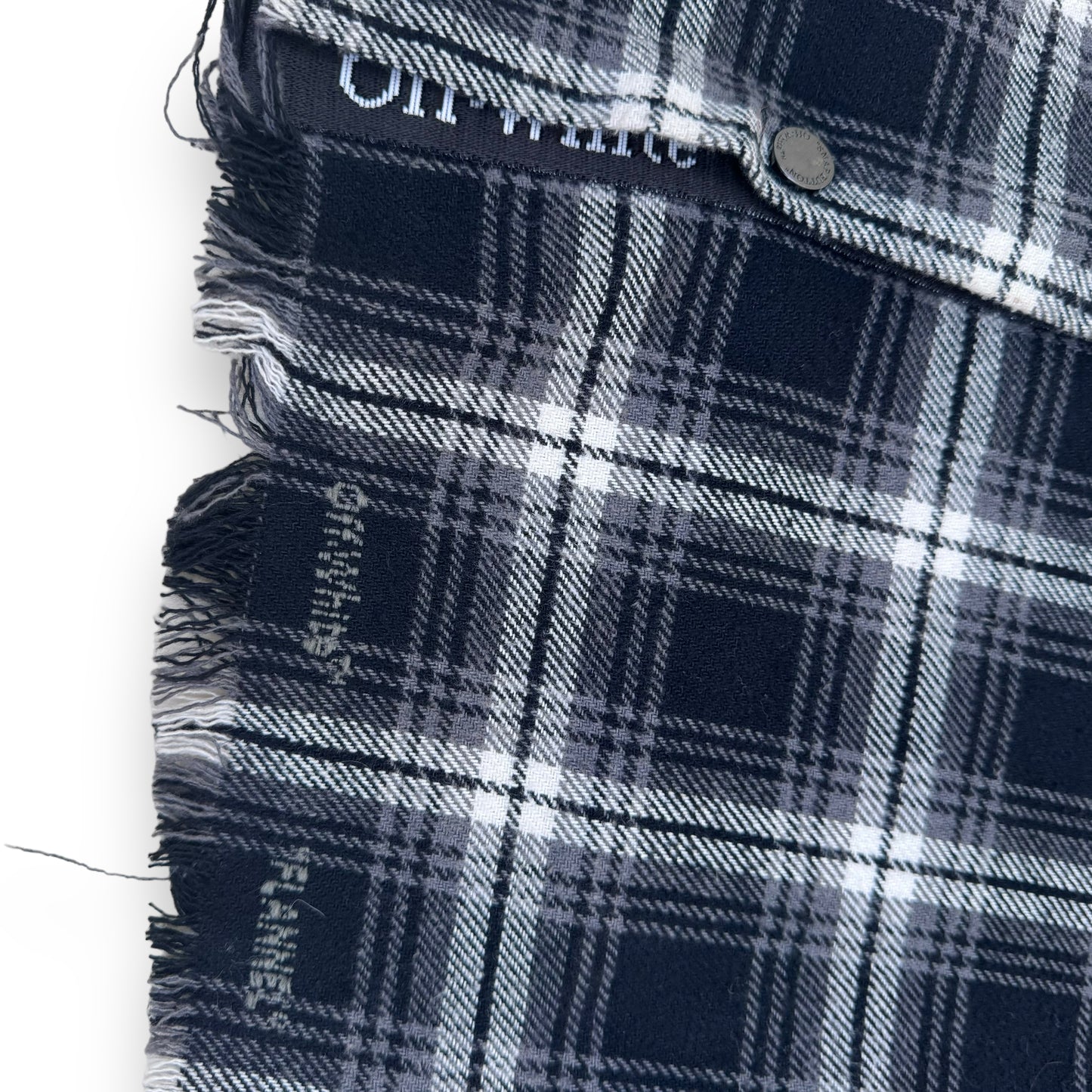 OFF-WHITE LOGO EMBROIDERED CHECKED COTTON-FLANNEL SHIRT S