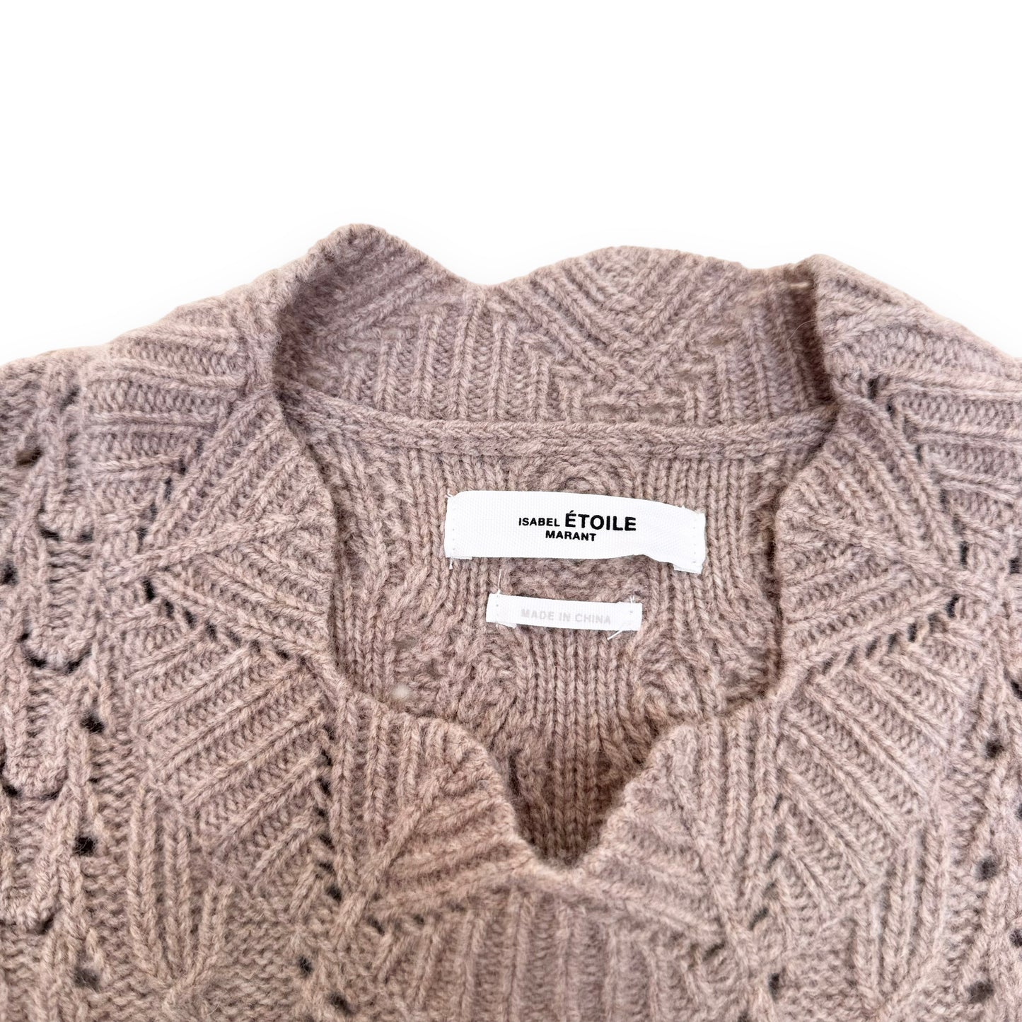 ISABEL MARANT EMI CABLE-KNIT MERINO SWEATER BEIGE S