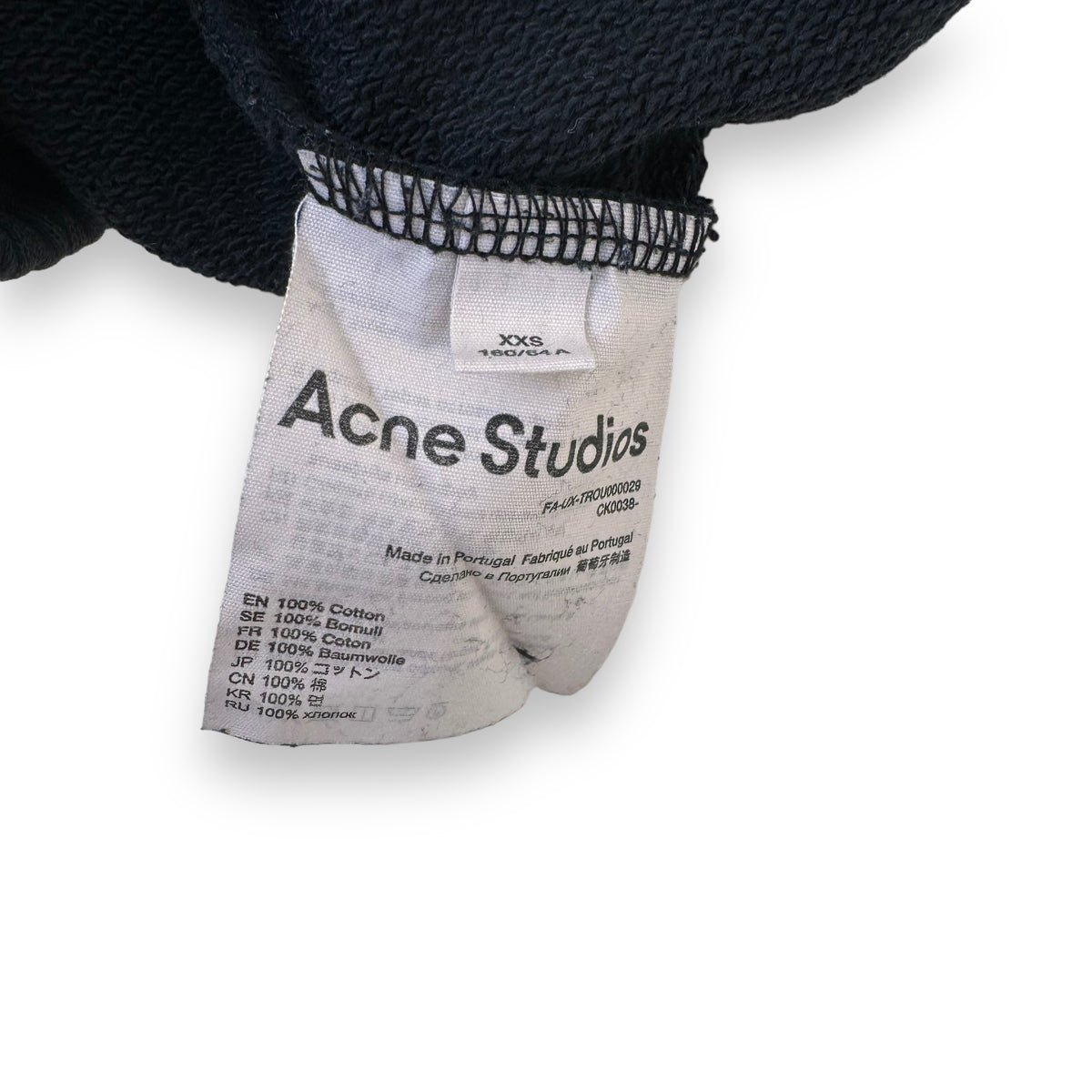 ACNE STUDIOS FRANK JERSEY SWEATPANTS BLACK XXS