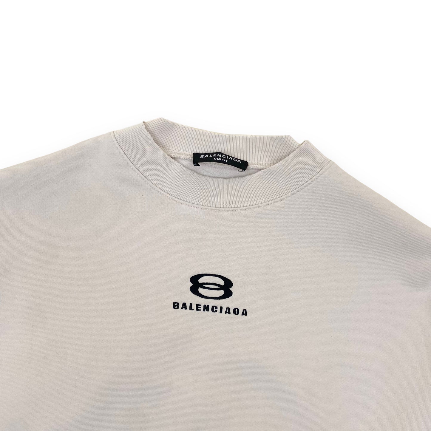 BALENCIAGA UNITY LOGO-PRINT COTTON-JERSEY SWEATSHIRT CREAM S