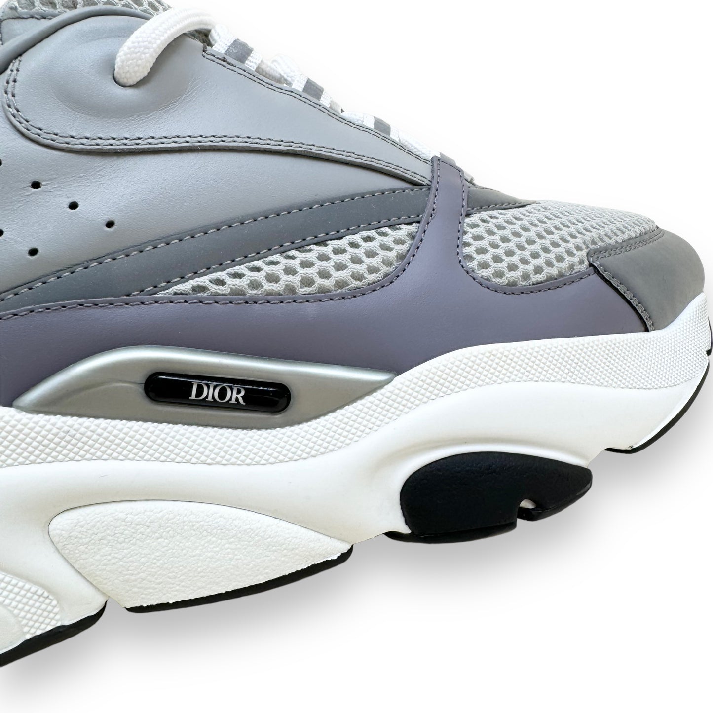 DIOR B22 TECHNICAL MESH AND CALFSKIN SNEAKERS GREY UK9.5