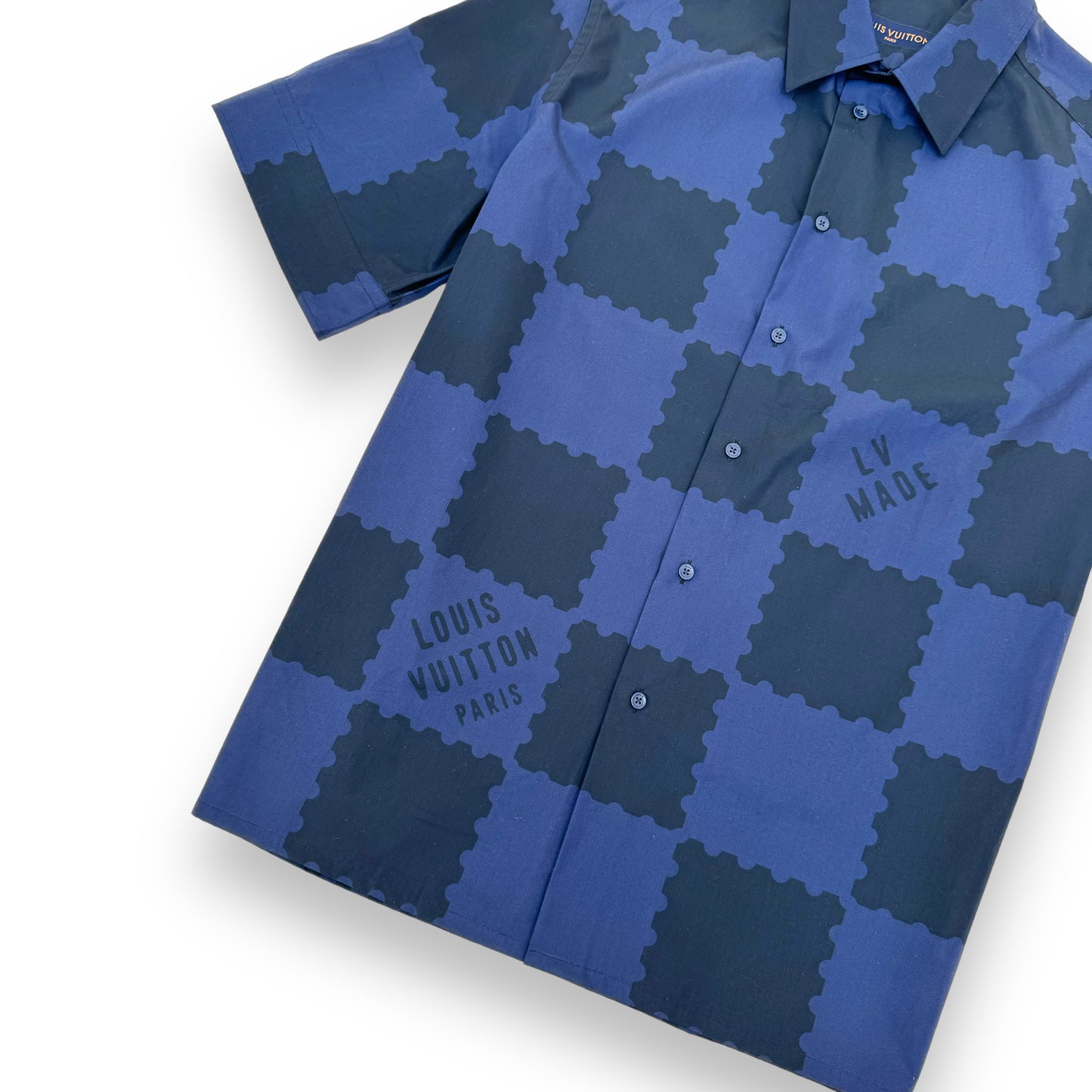 LOUIS VUITTON X NIGO DAMIER DARK OCEAN SHIRT M