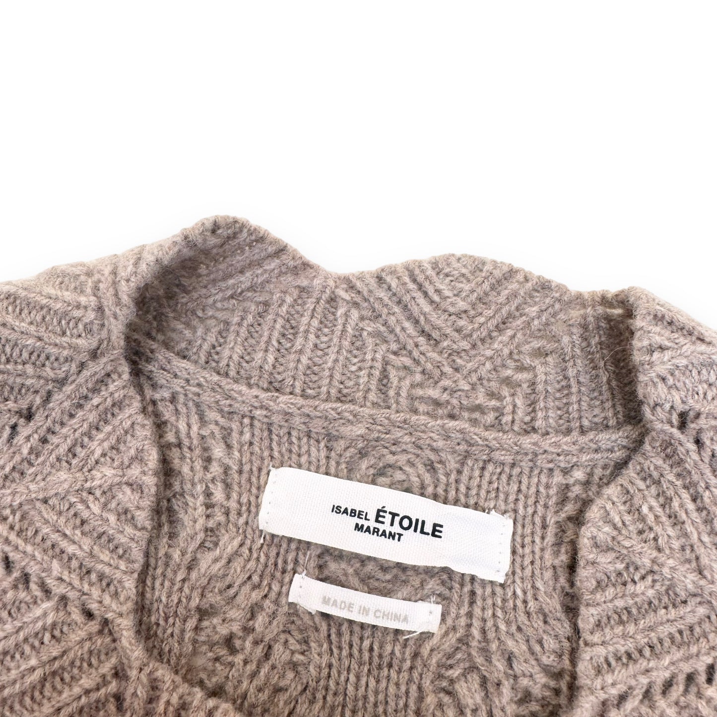 ISABEL MARANT EMI CABLE-KNIT MERINO SWEATER BEIGE S