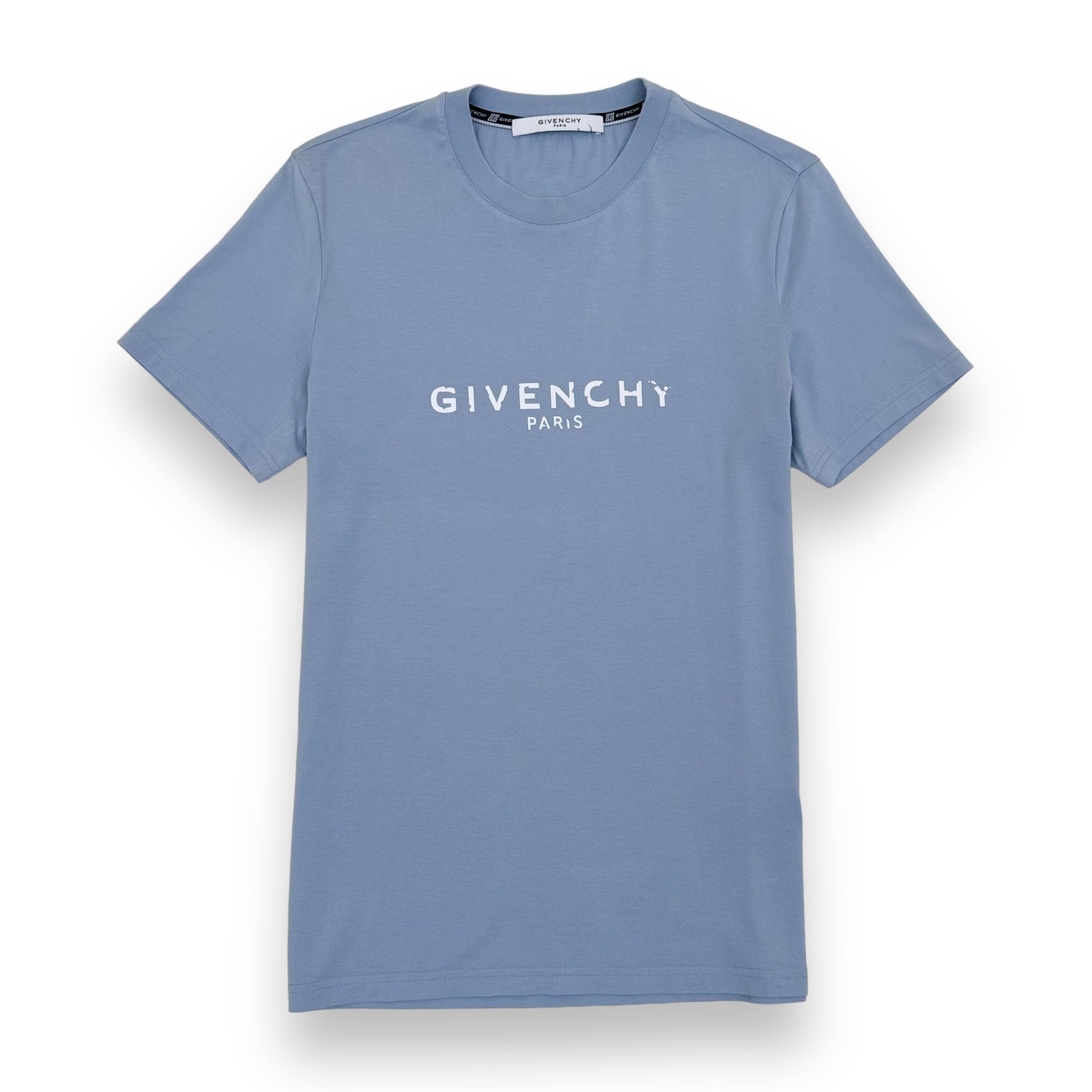 GIVENCHY COTTON LOGO T-SHIRT BLUE XS