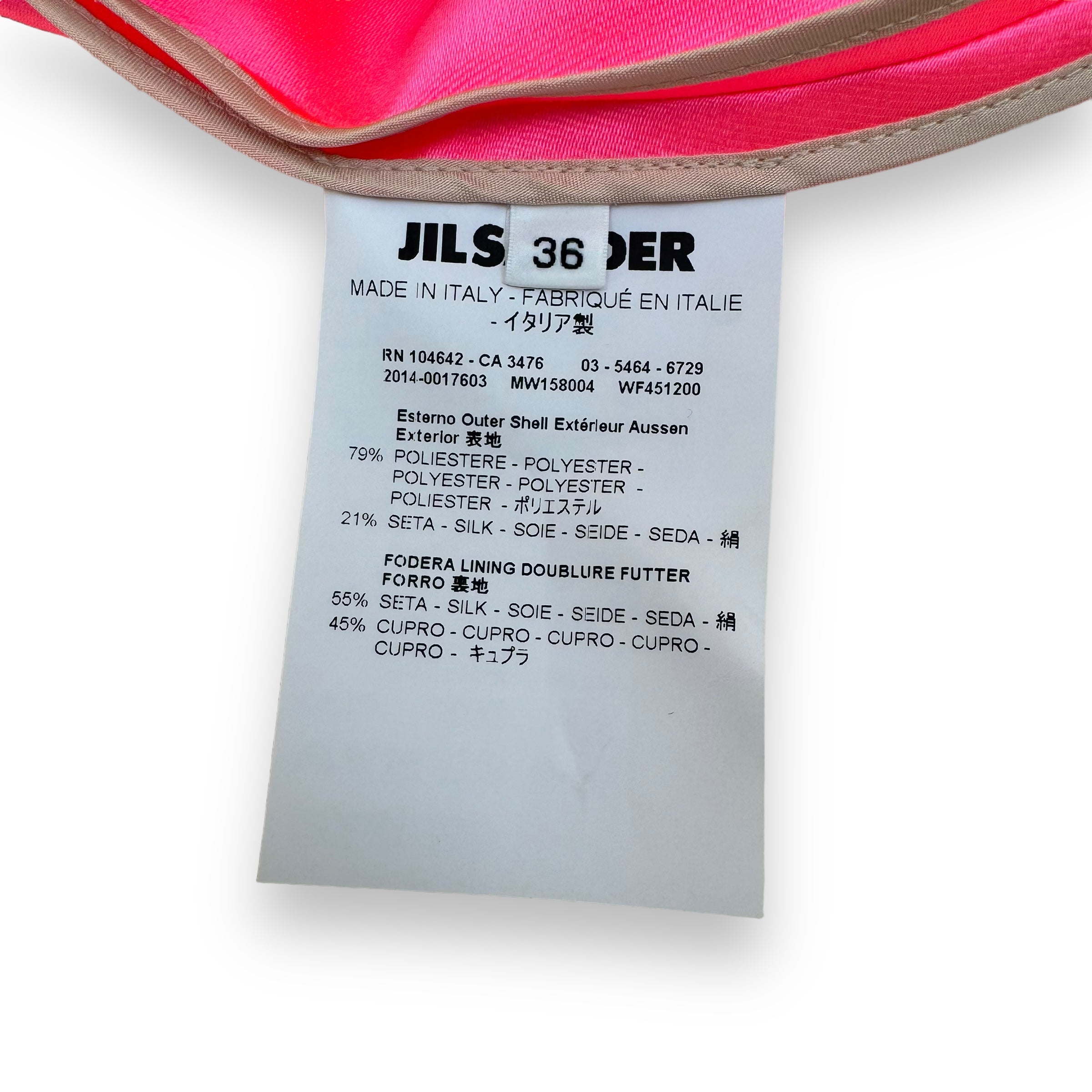 JIL SANDER CROPPED JACKET PINK S