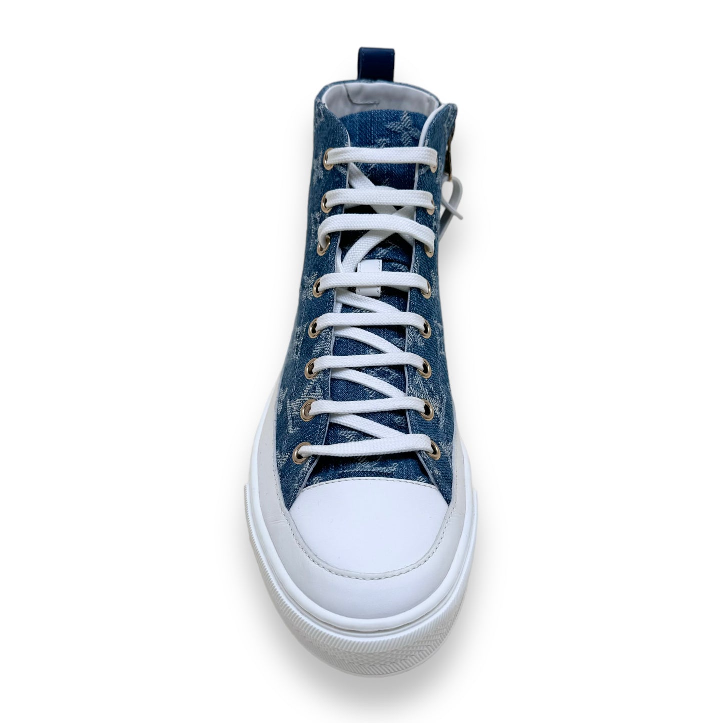 LOUIS VUITTON LV STELLAR HIGH TOP DENIM SNEAKERS BLUE UK4.5