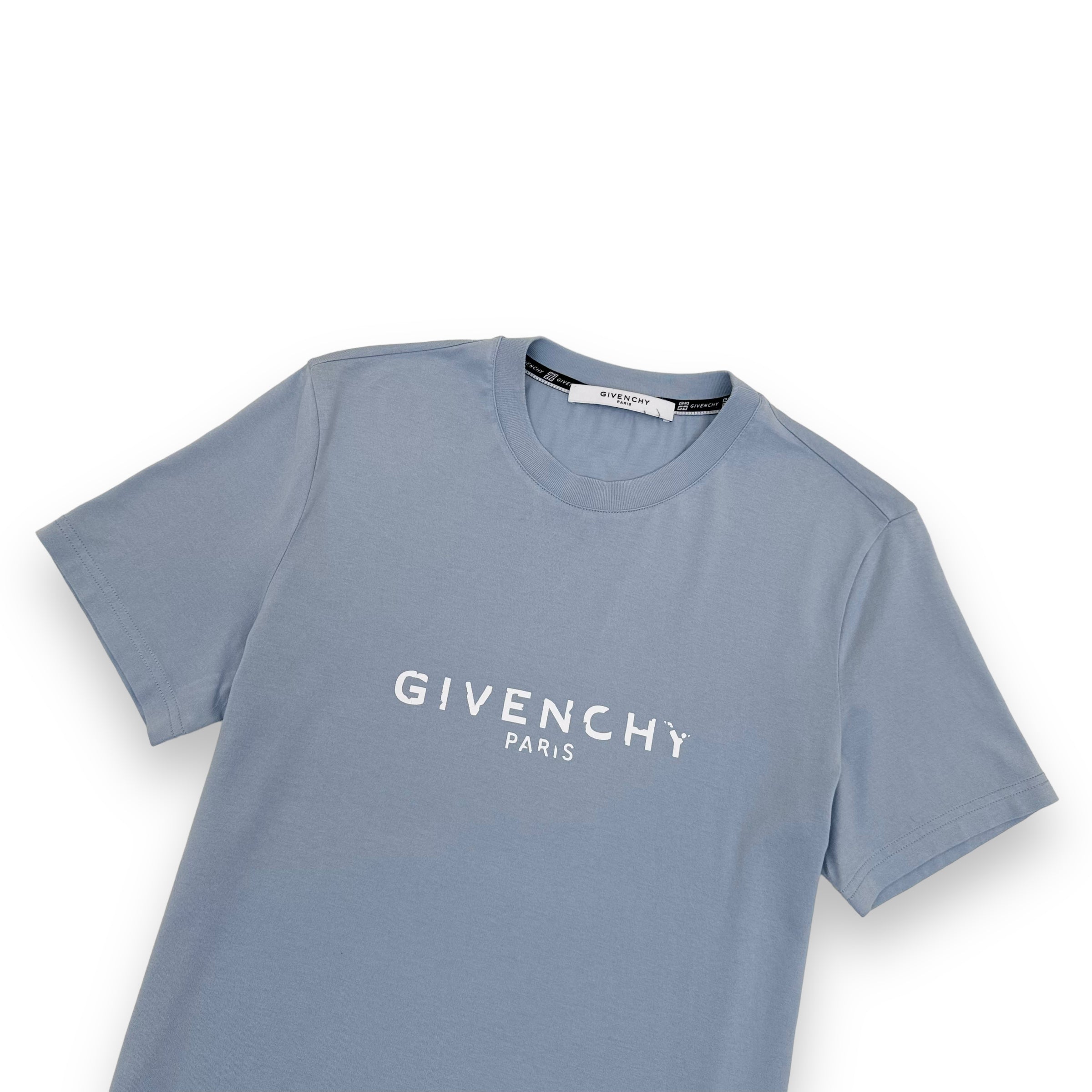 GIVENCHY COTTON LOGO T-SHIRT BLUE XS