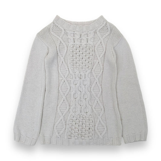 MONCLER CABLE KNIT SWEATER CREAM S