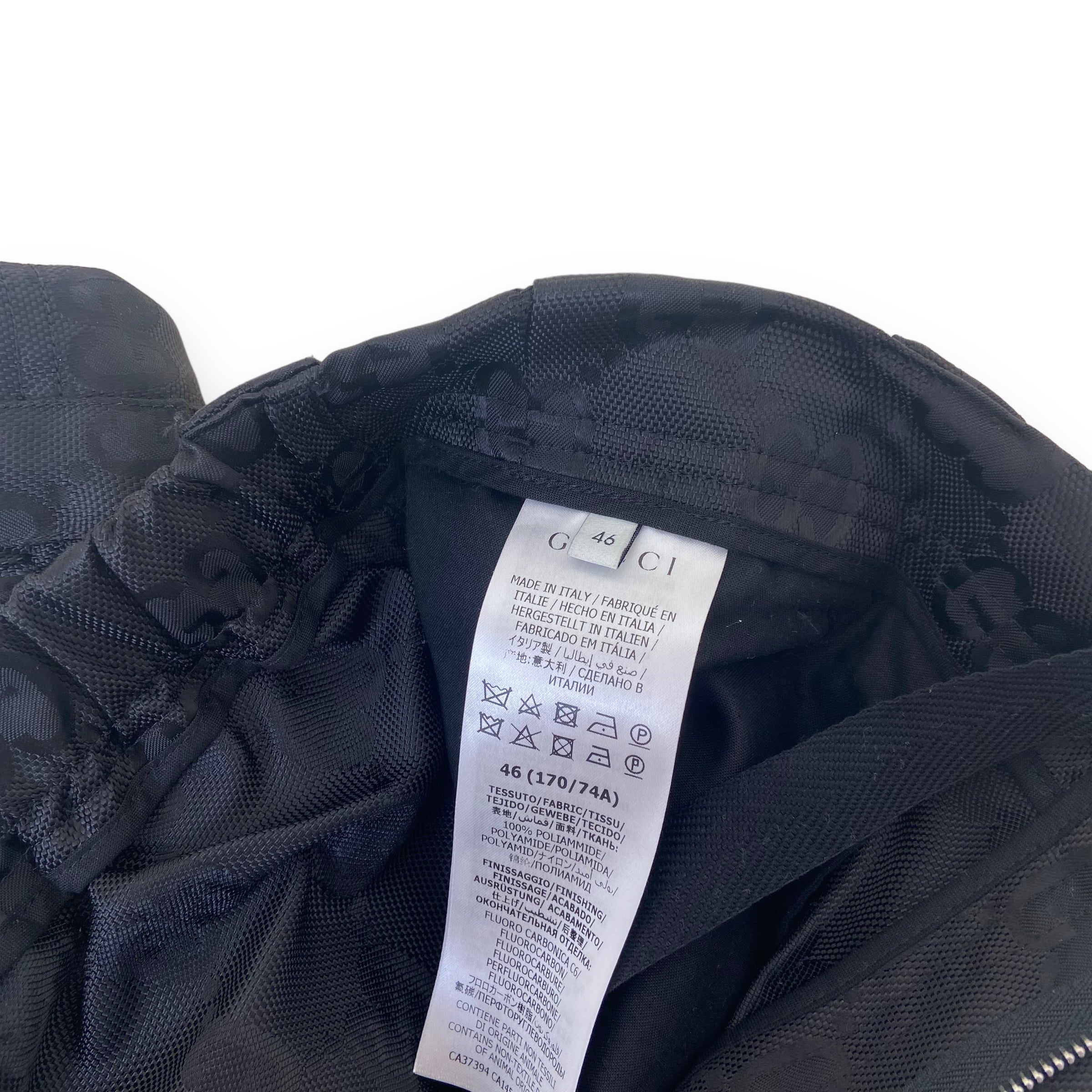 GUCCI GG ECO NYLON PANTS BLACK S