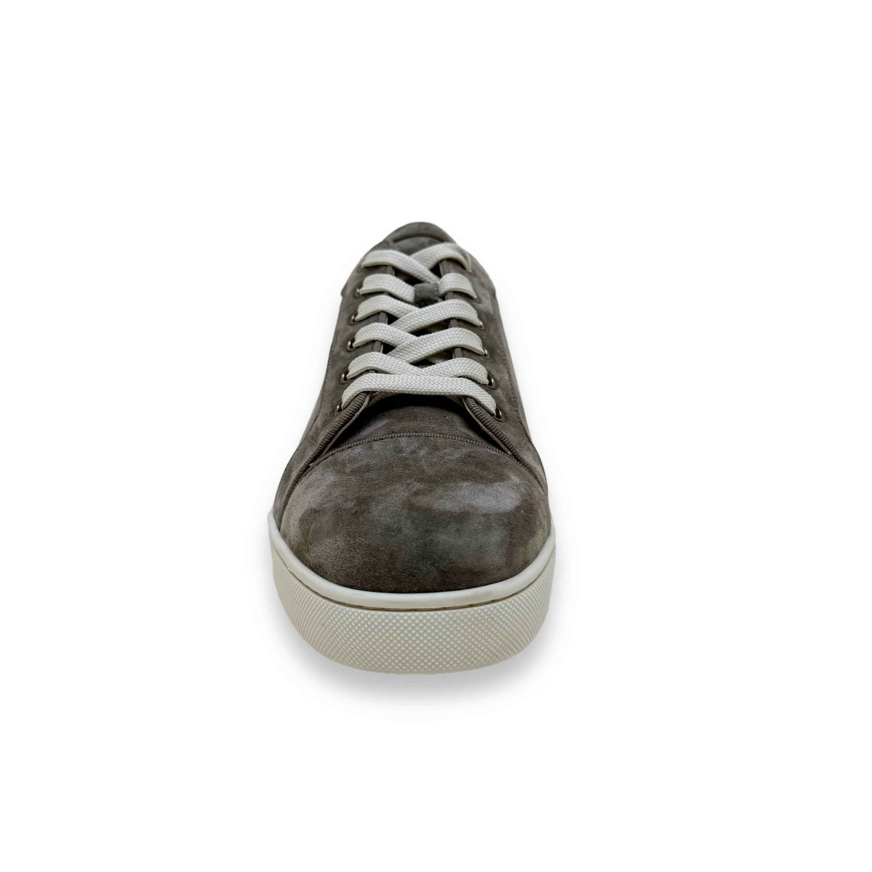 CHRISTIAN LOUBOUTIN LOUIS JUNIOR SUEDE SNEAKERS KHAKI UK9
