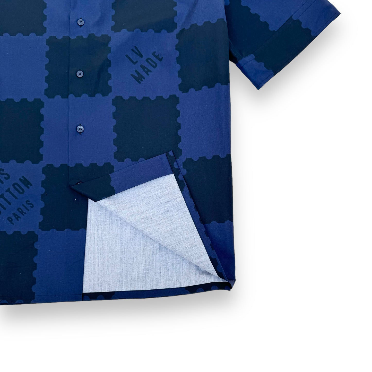 LOUIS VUITTON X NIGO DAMIER DARK OCEAN SHIRT M