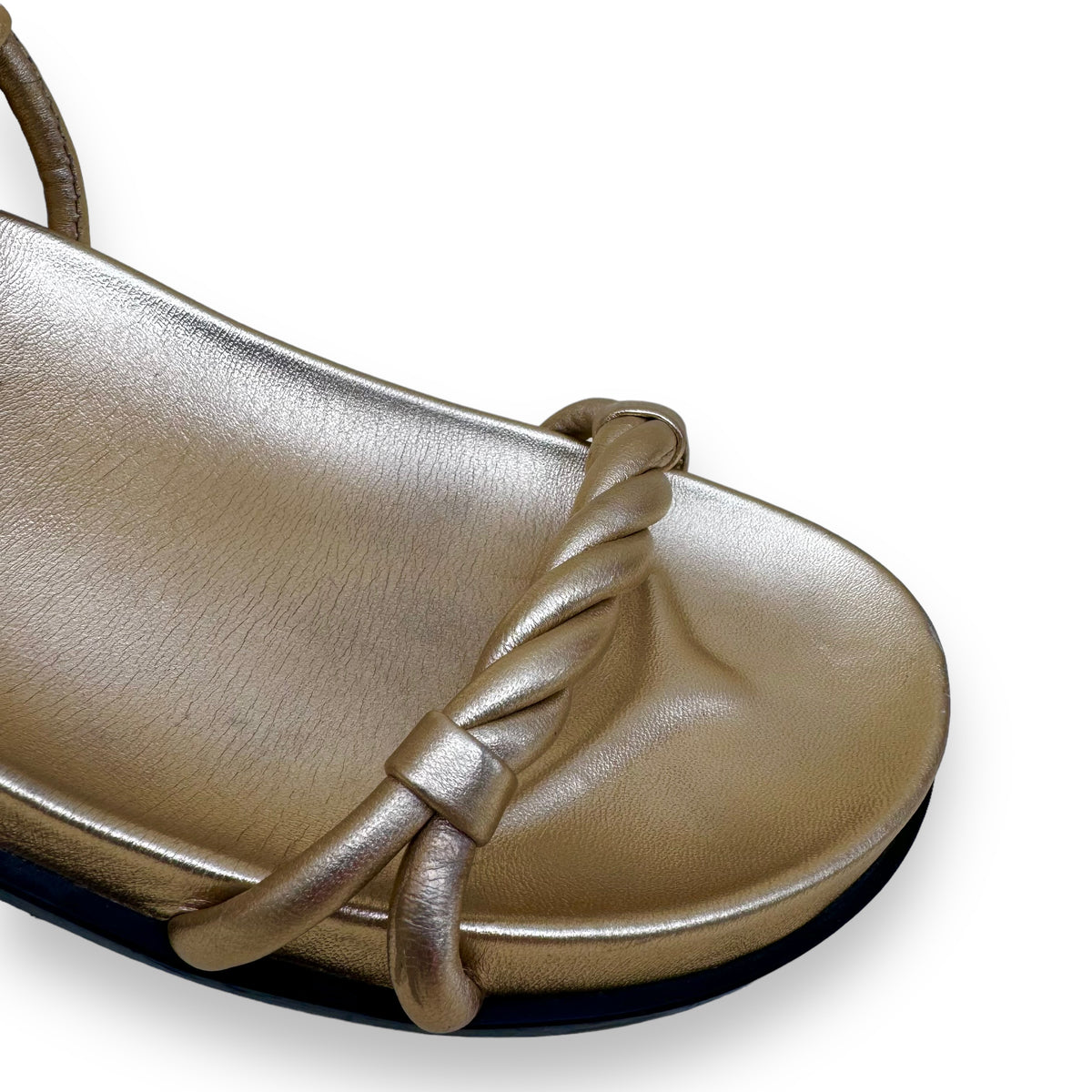 JIMMY CHOO DIOSA LEATHER SANDALS GOLD UK9