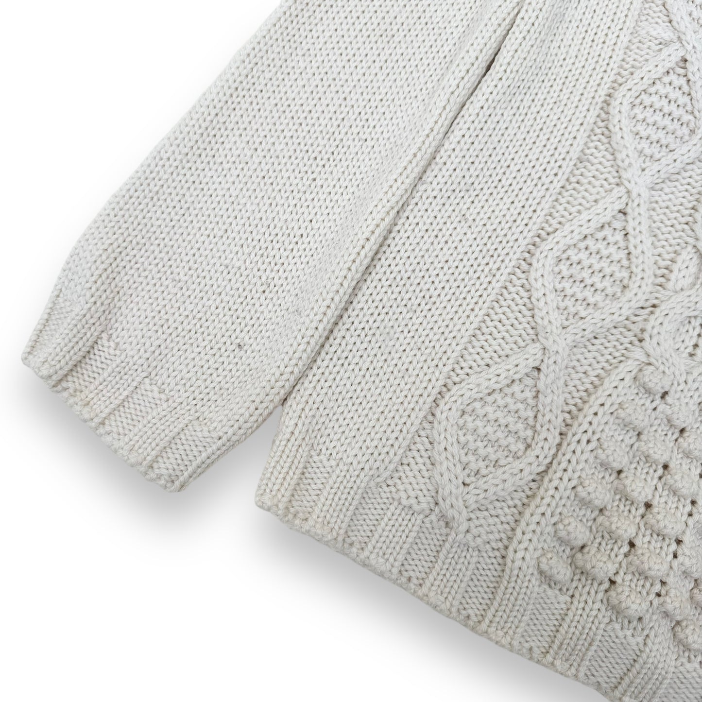 MONCLER CABLE KNIT SWEATER CREAM S