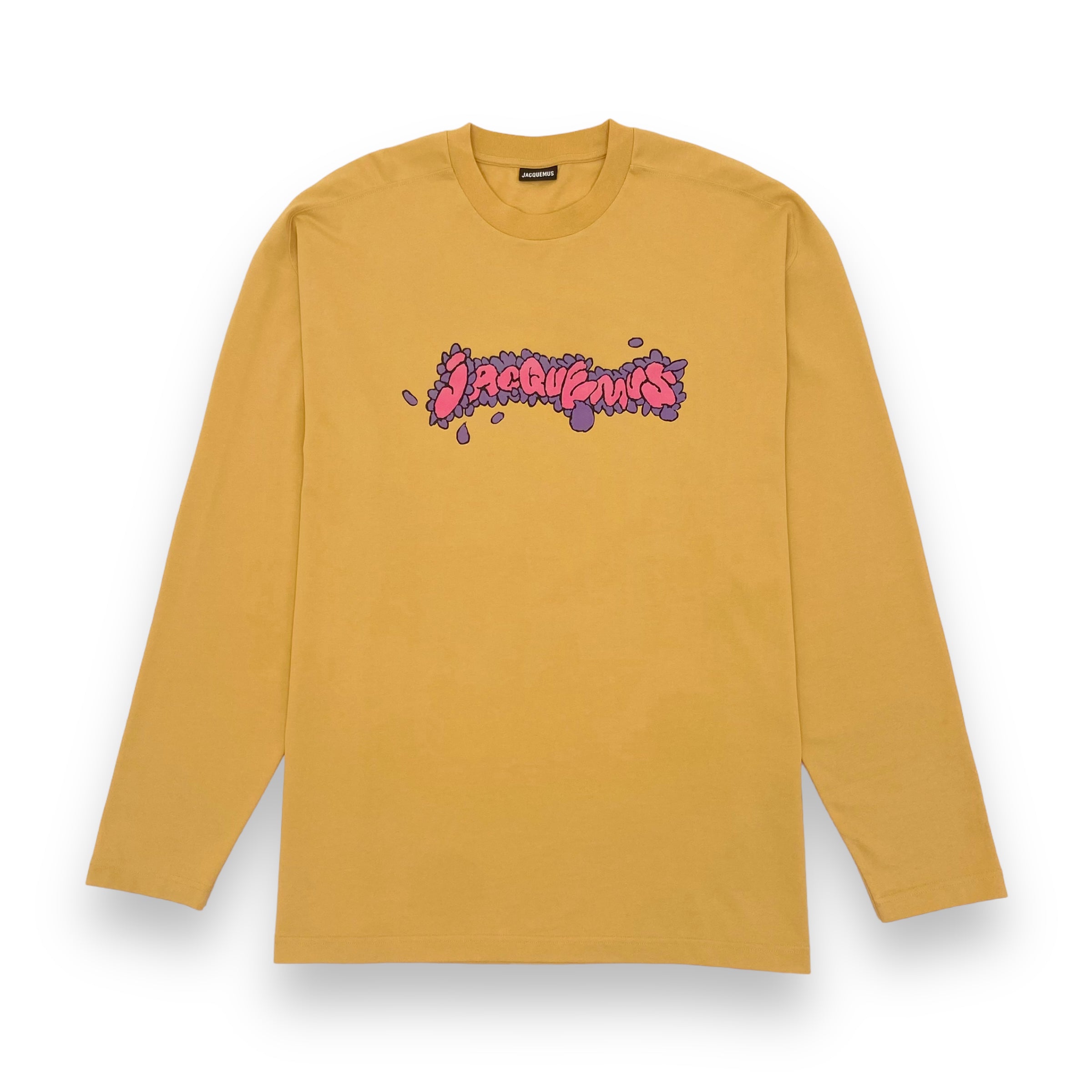 JACQUEMUS LONG-SLEEVE PRINT T-SHIRT YELLOW XXL