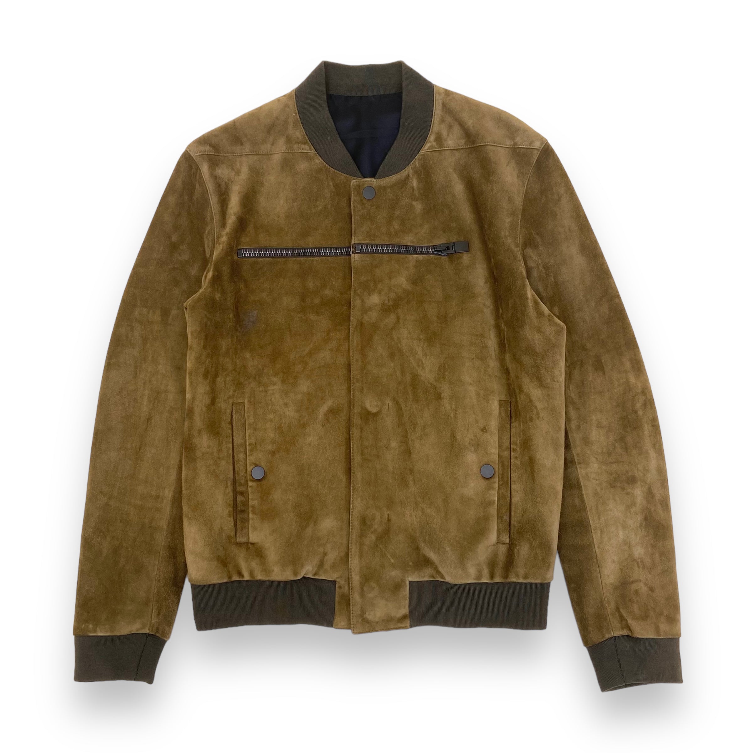 BALENCIAGA SUEDE BOMBER JACKET KHAKI XS