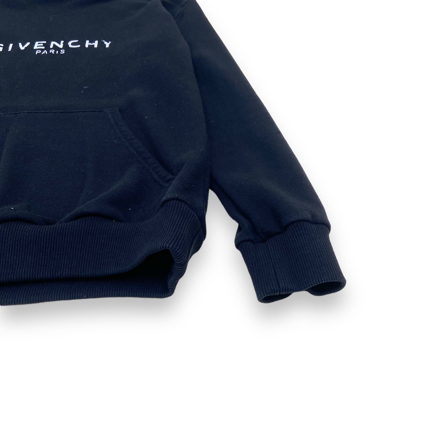 GIVENCHY LOGO PRINT COTTON-JERSEY HOODIE BLACK XS