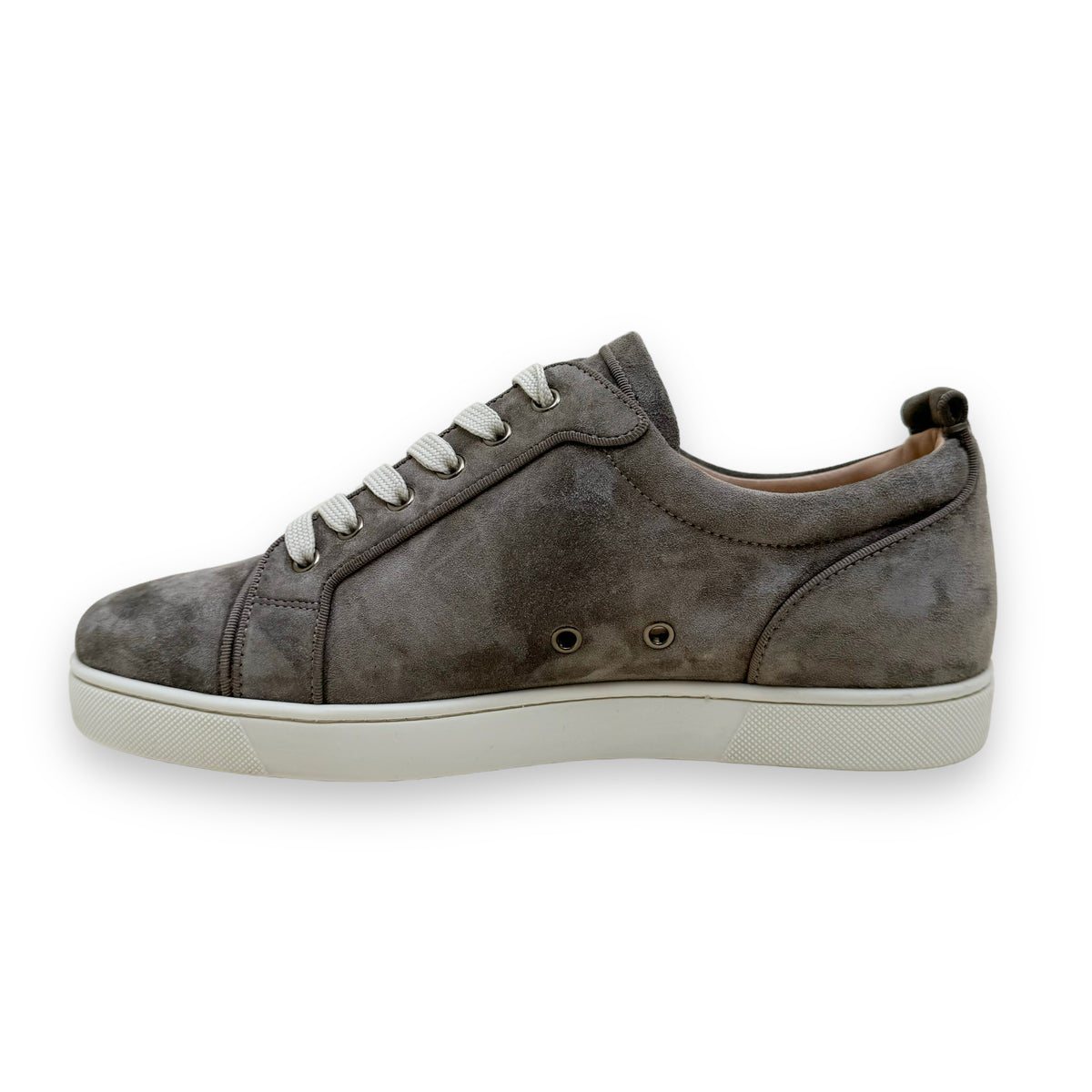 CHRISTIAN LOUBOUTIN LOUIS JUNIOR SUEDE SNEAKERS KHAKI UK9
