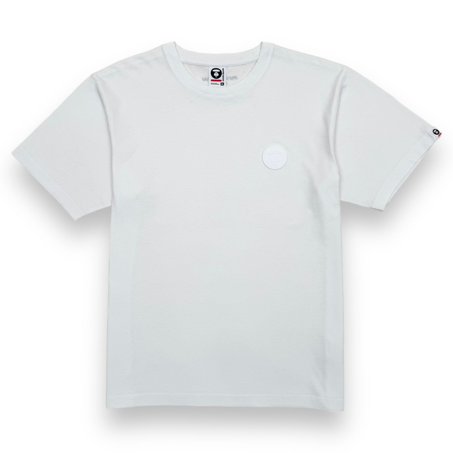 AAPE BY A BATHING APE RUBBER LOGO T-SHIRT WHITE XL