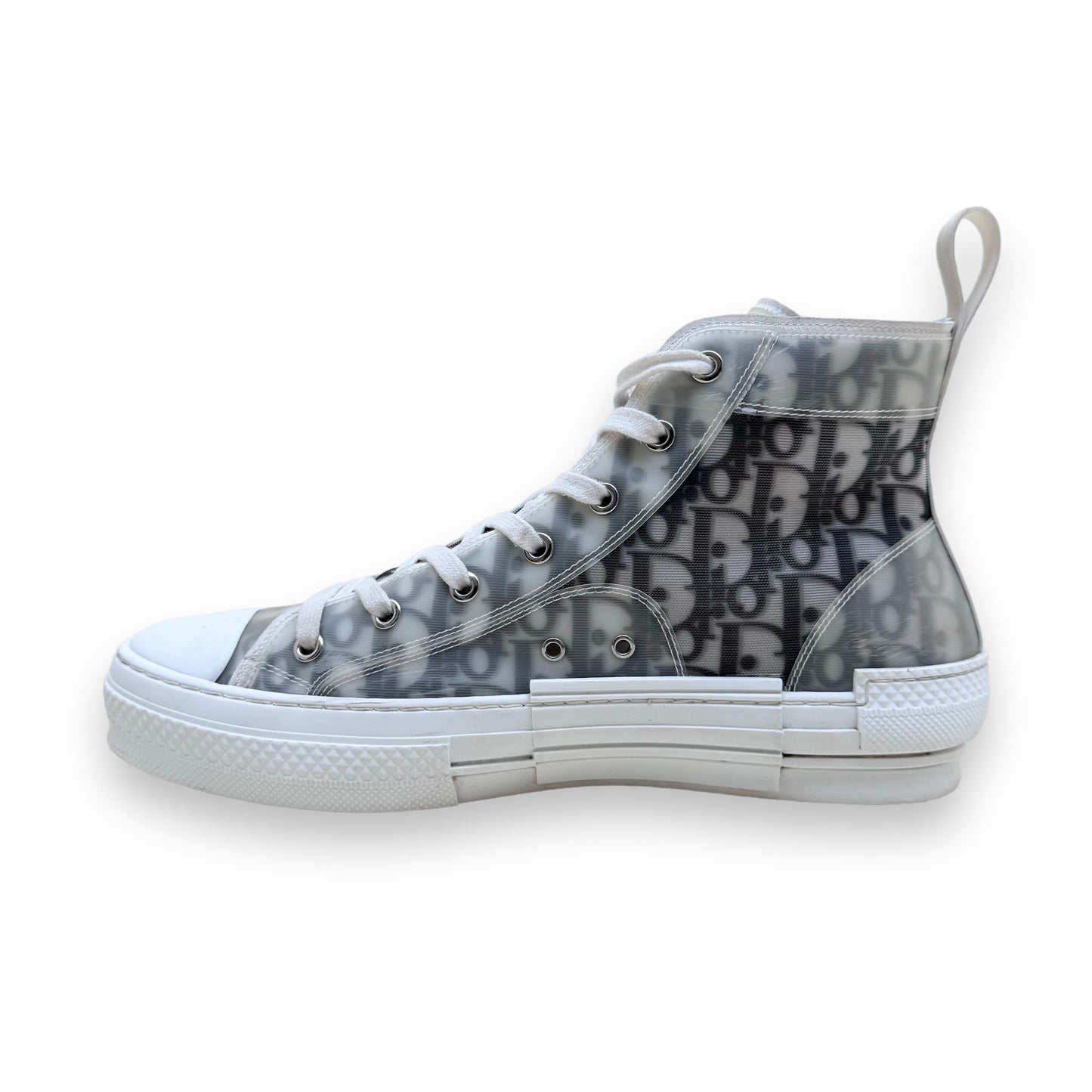 DIOR B23 HIGH TOP OBLIQUE SNEAKERS WHITE / BLACK UK8.5