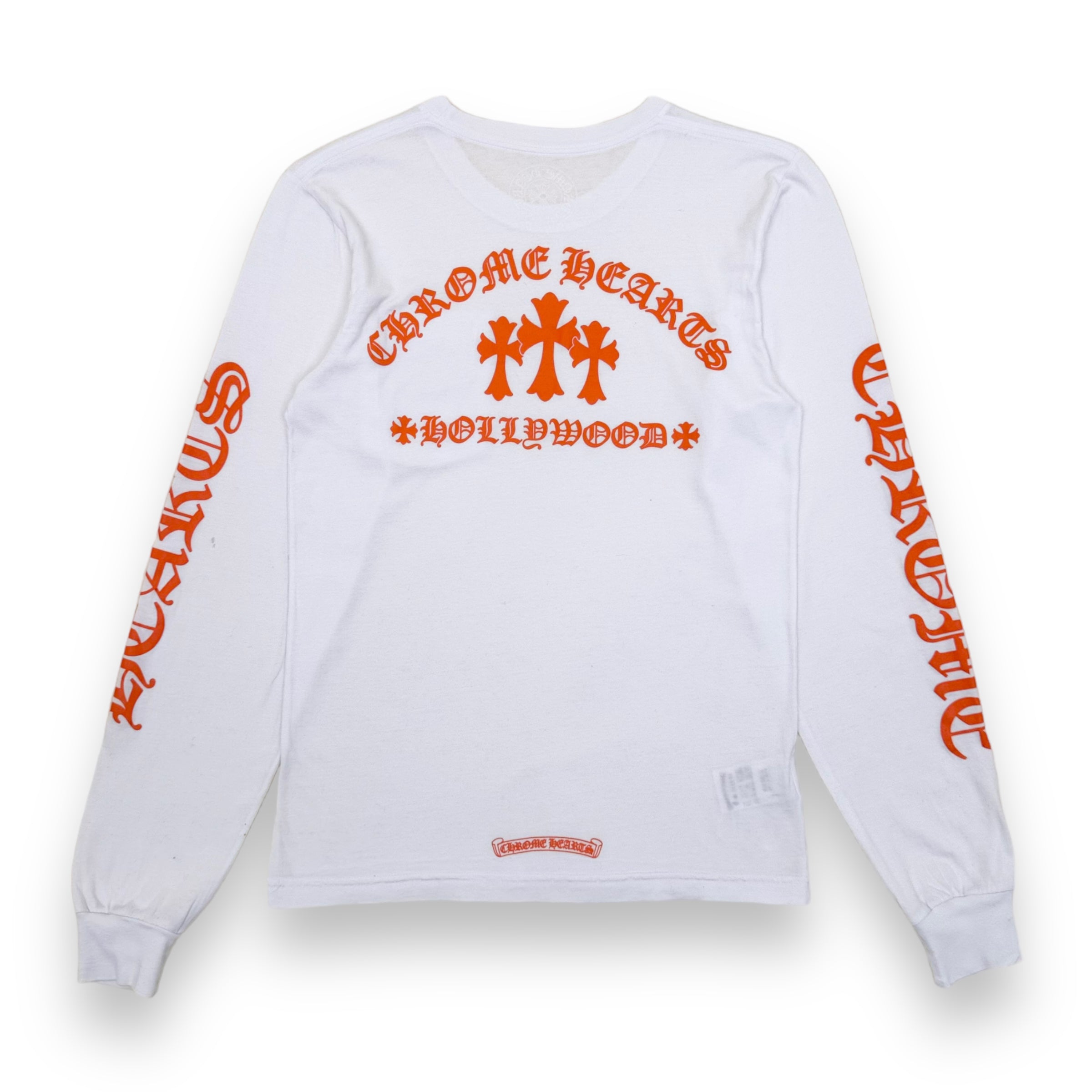 CHROME HEARTS KING TACO LONG SLEEVE T-SHIRT WHITE / ORANGE S