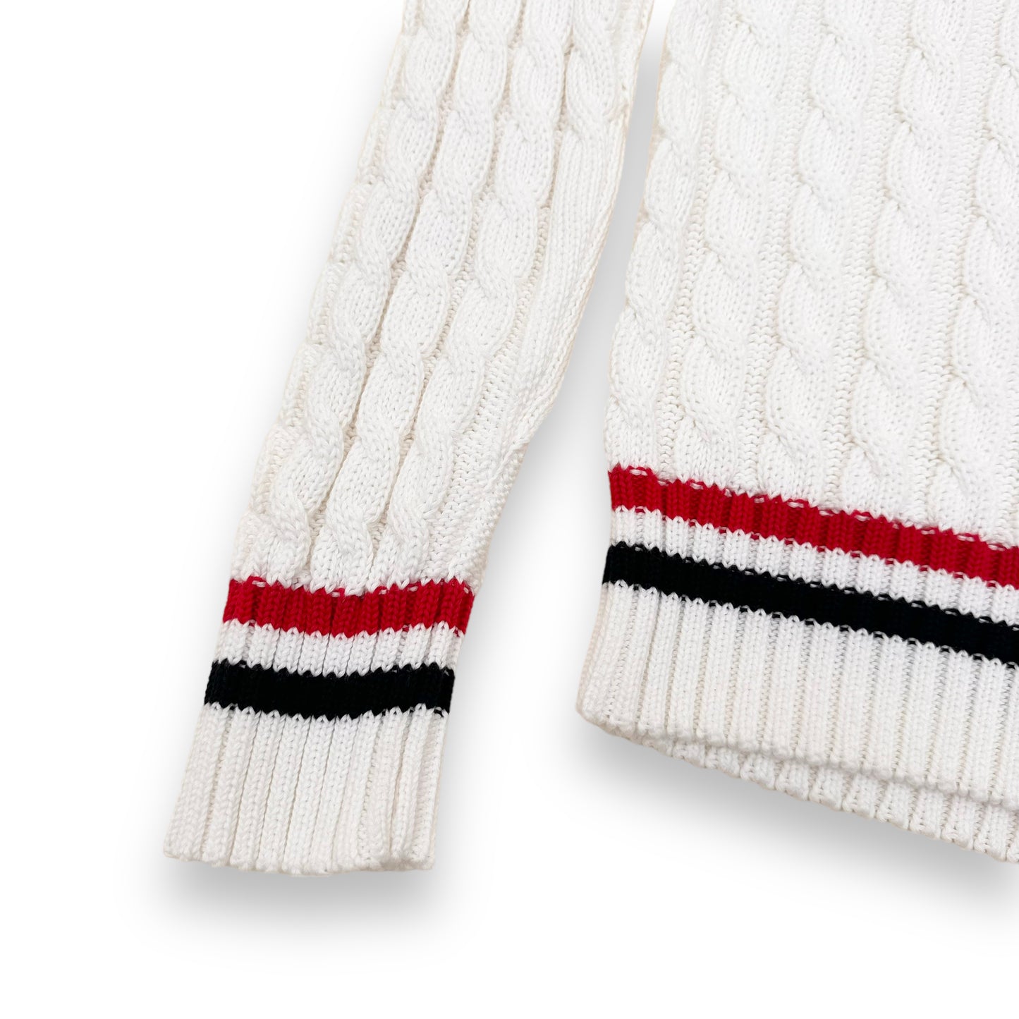 BALMAIN KNITTED TENNIS SWEATER WHITE M