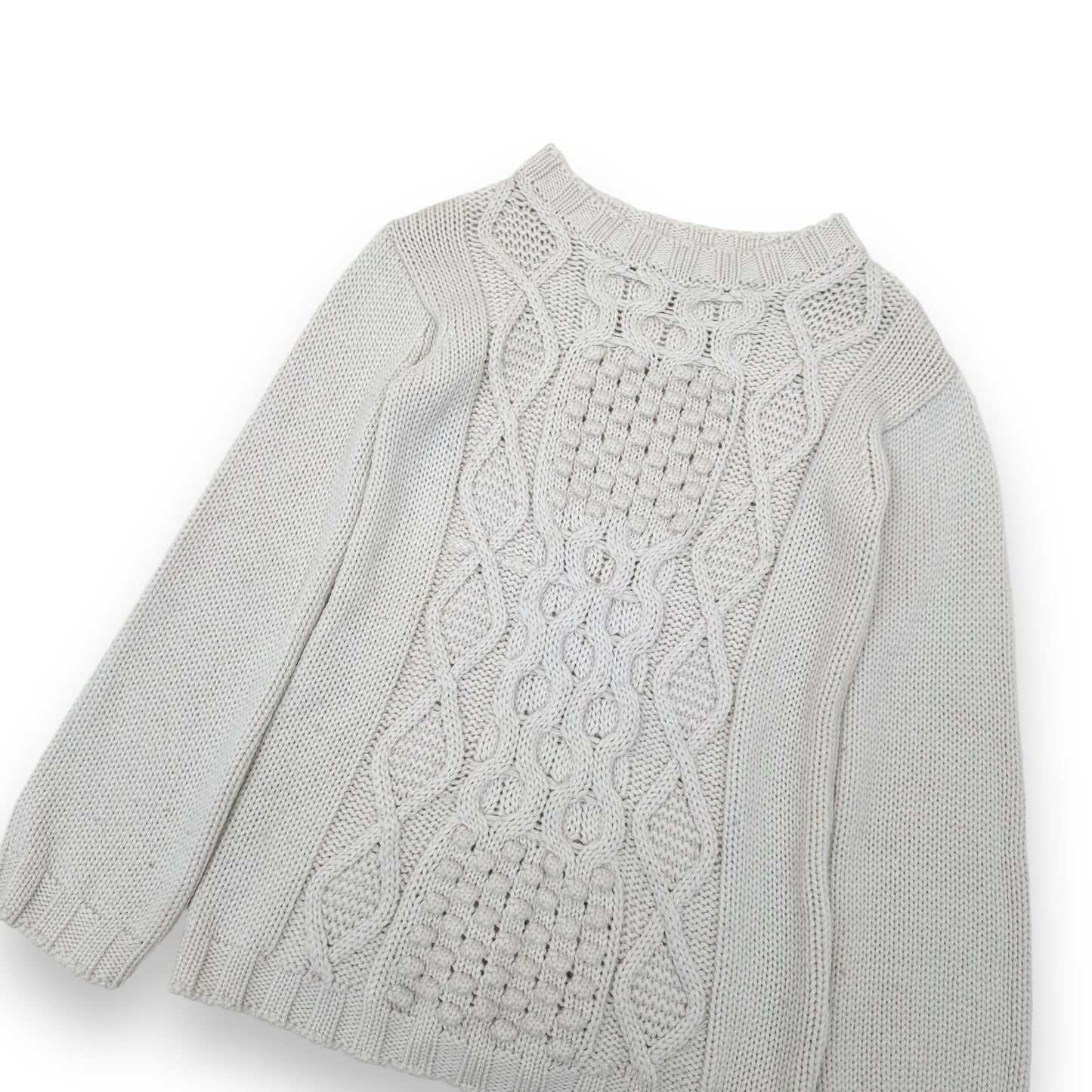 MONCLER CABLE KNIT SWEATER CREAM S