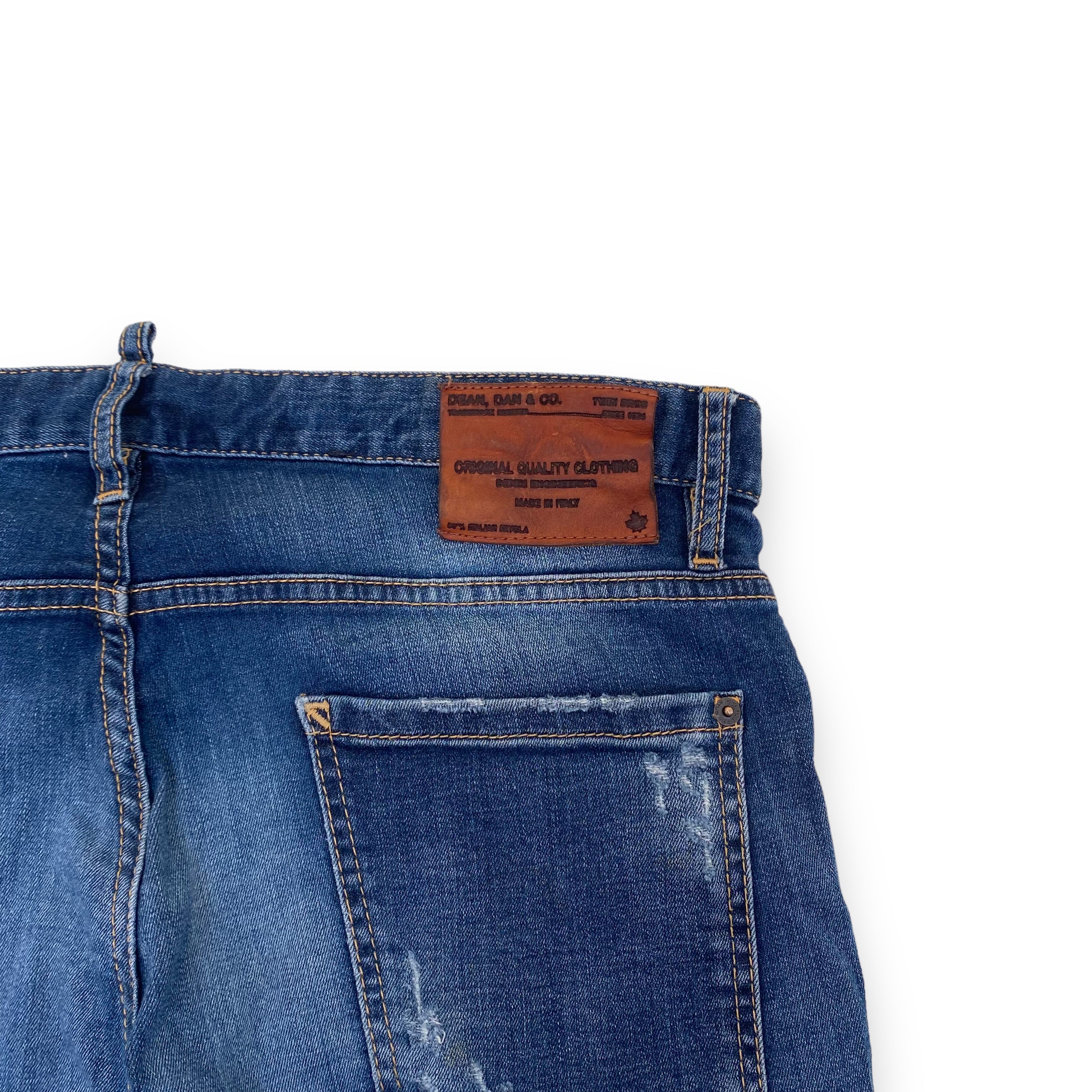 DSQUARED2 WASHED DISTRESSED DENIM JEANS BLUE XL