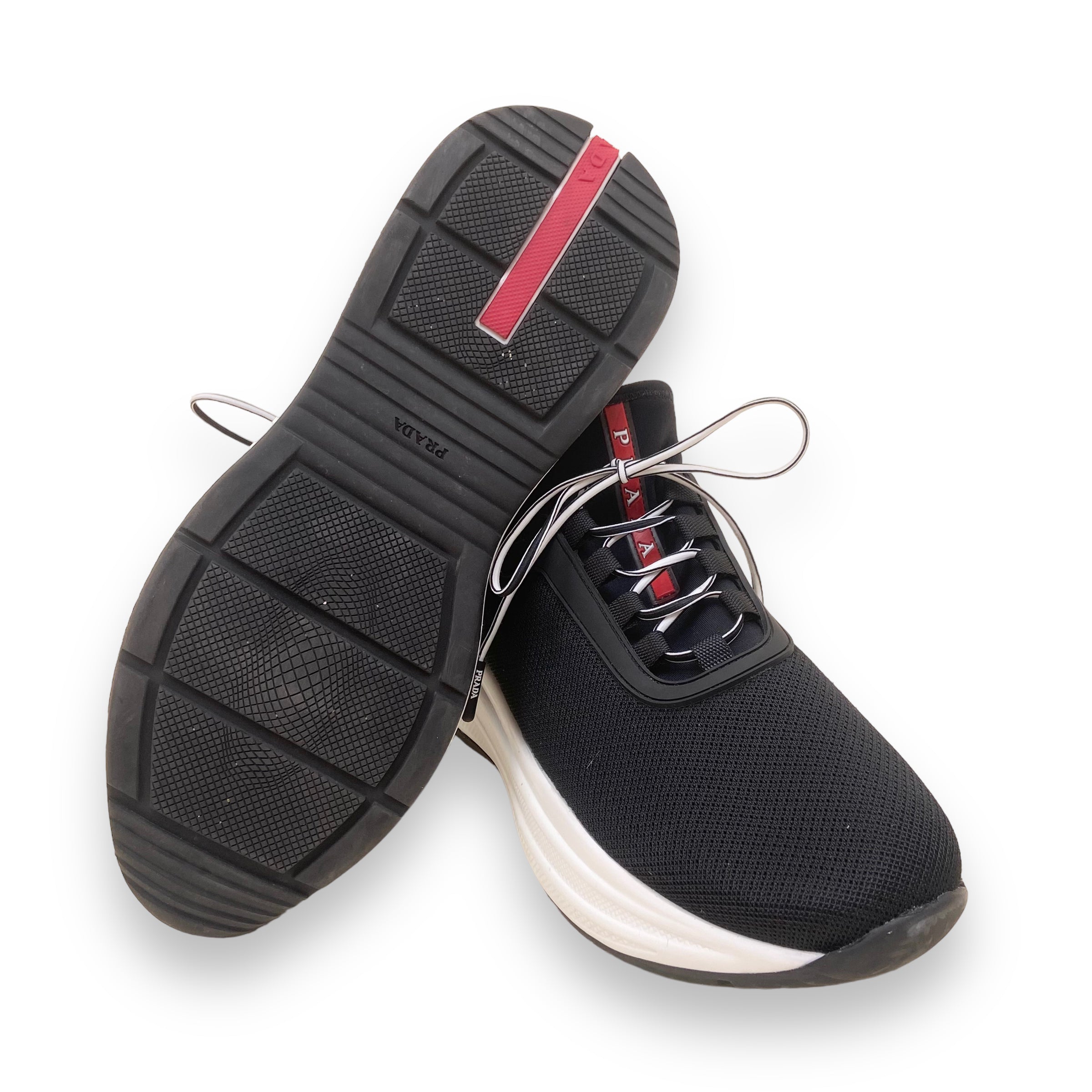 PRADA MESH AND NEOPRENE SNEAKERS BLACK UK6