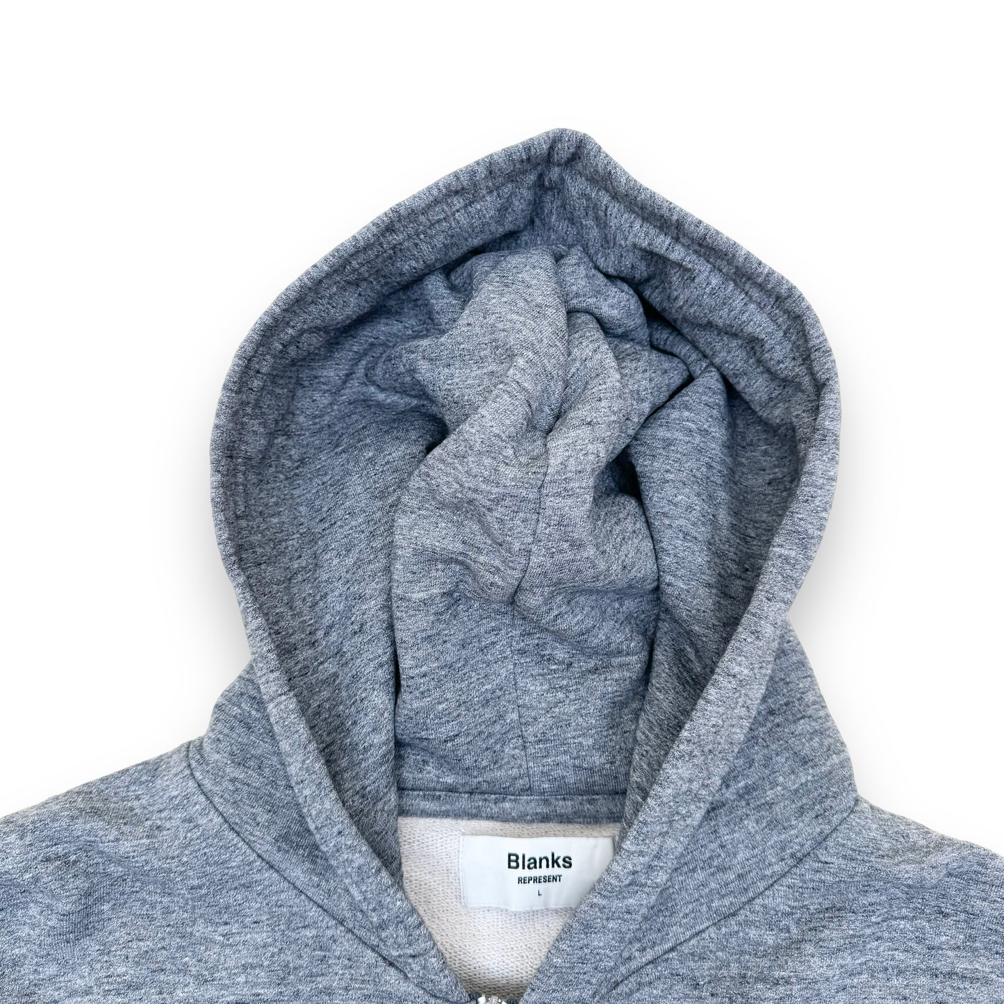 REPRESENT BLANKS ZIP-UP HOODIE GREY L