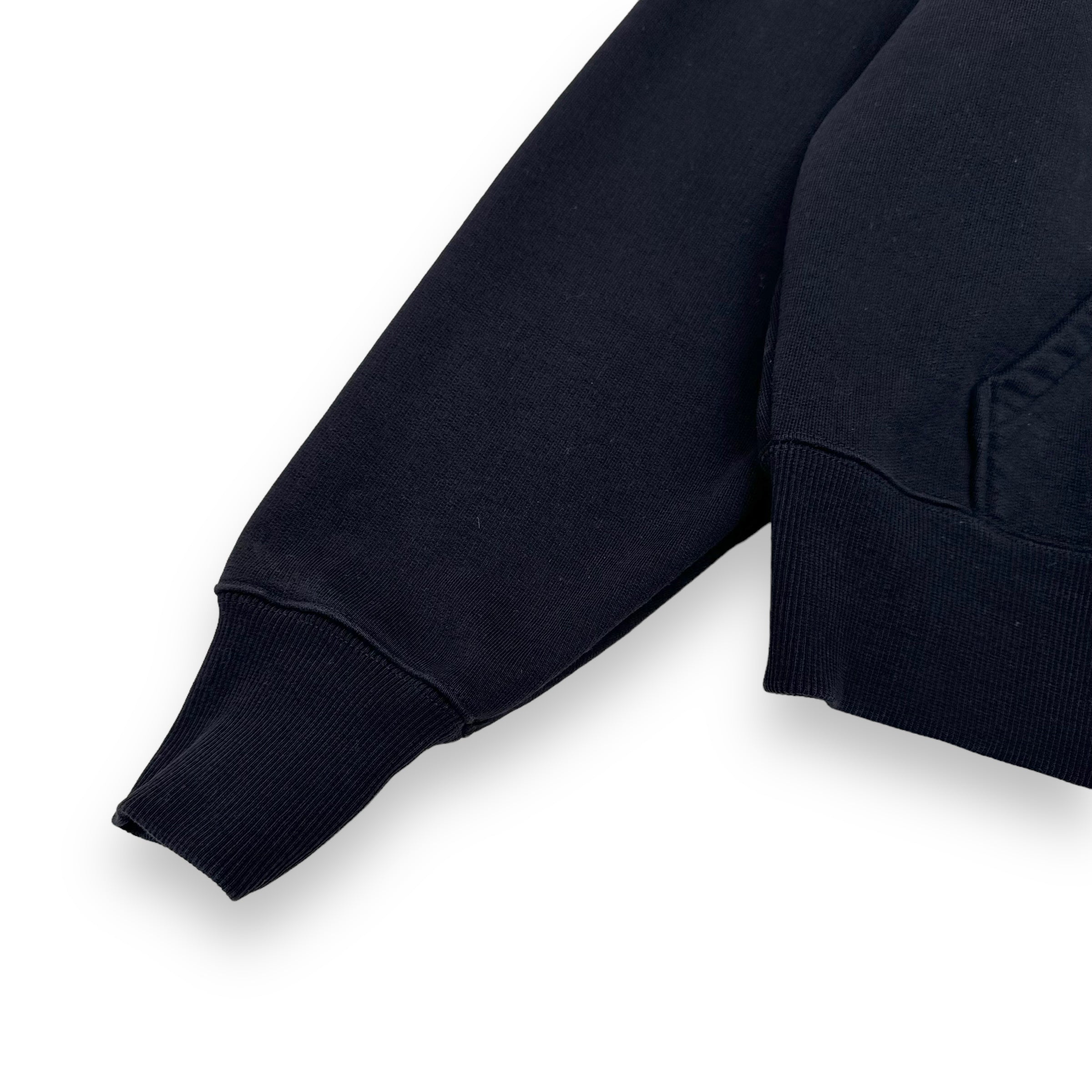 AMI PARIS COTTON LOGO PATCH HOODIE BLACK S
