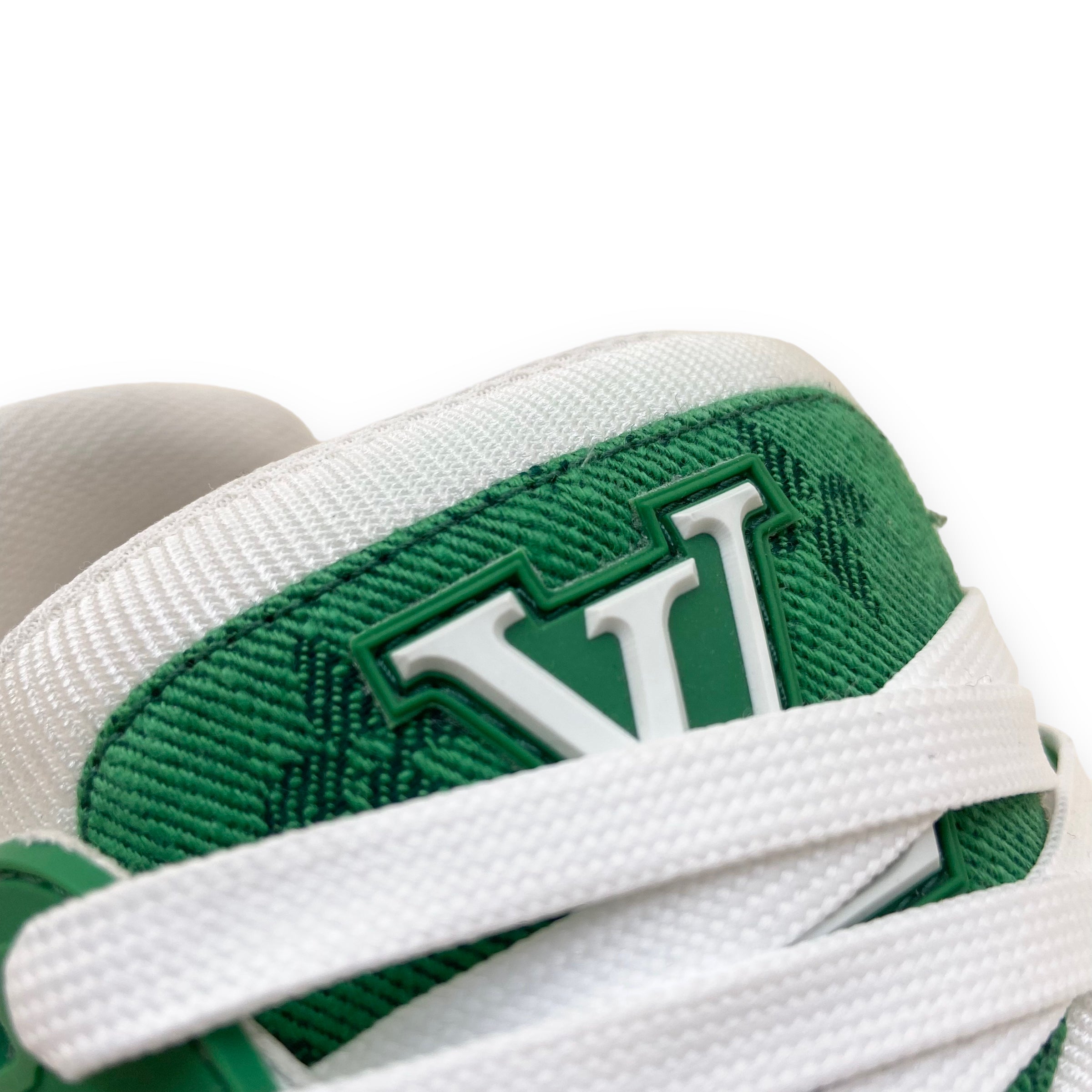 LOUIS VUITTON LV MONOGRAM DENIM SNEAKERS GREEN UK6.5