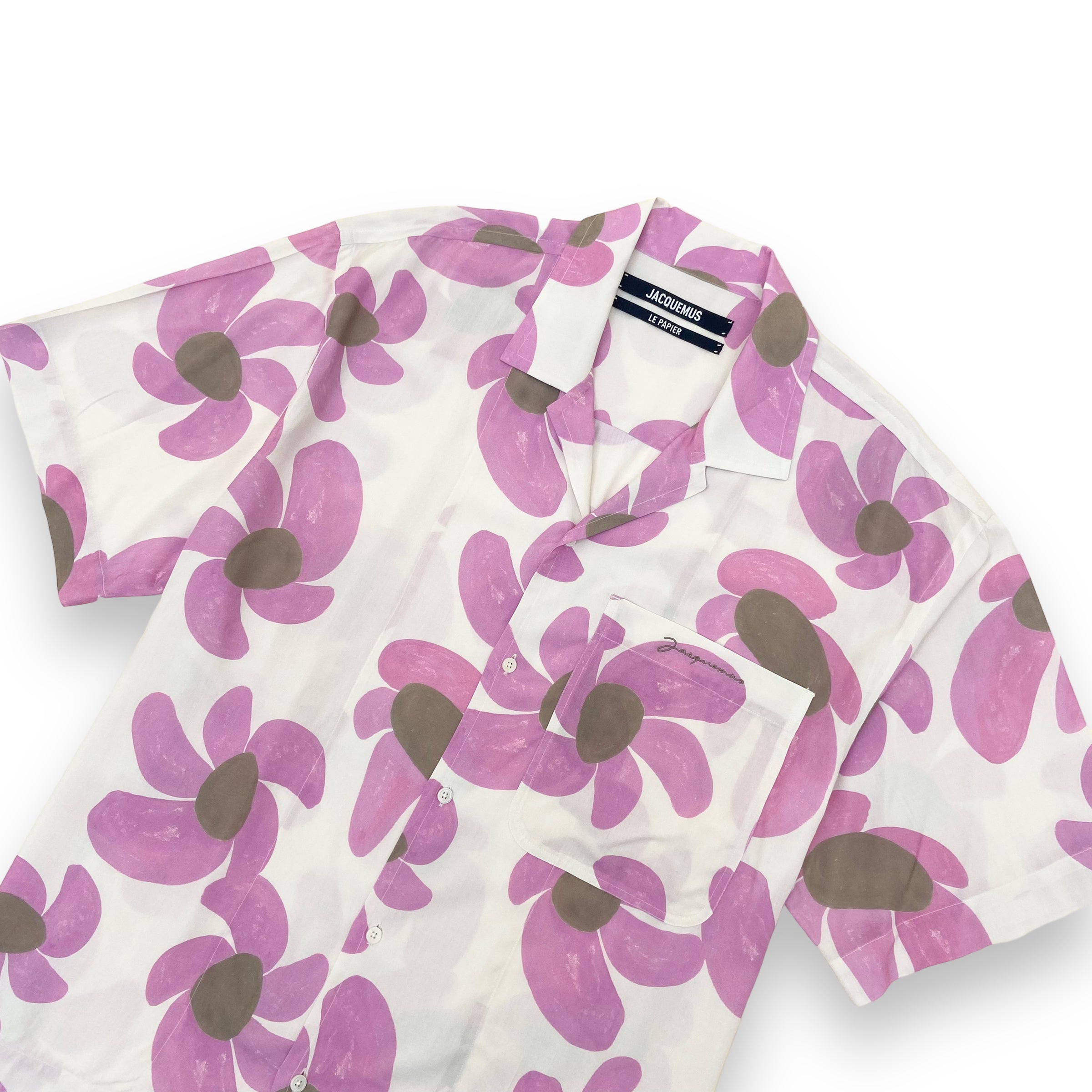 JACQUEMUS ‘LE PAPIER’ FLORAL SHIRT PINK XL